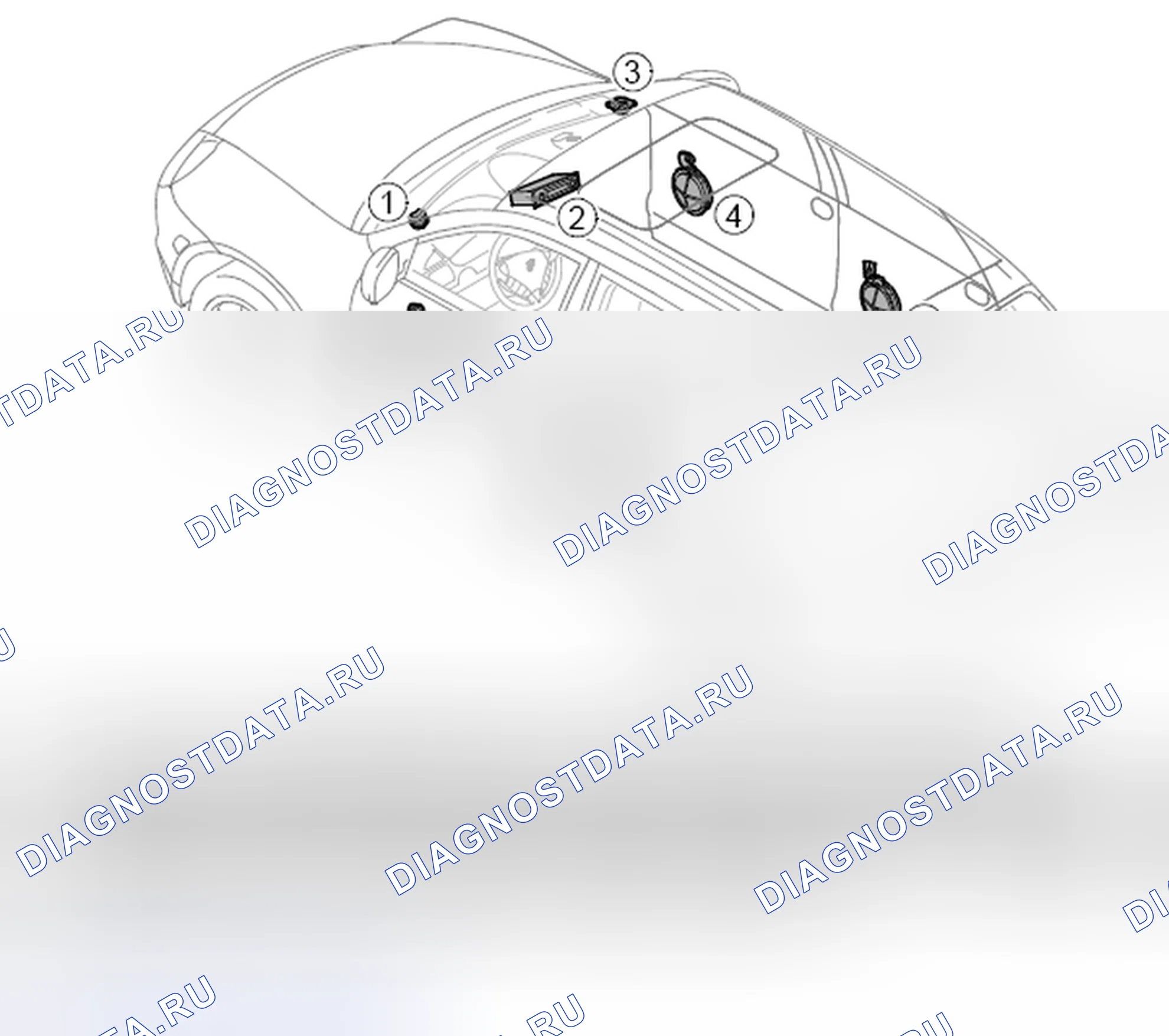 Рис. 54: Компоновка компонентов PCM2/ CDR23 основной звуковой системы. Porsche Cayenne Turbo I рестайлинг