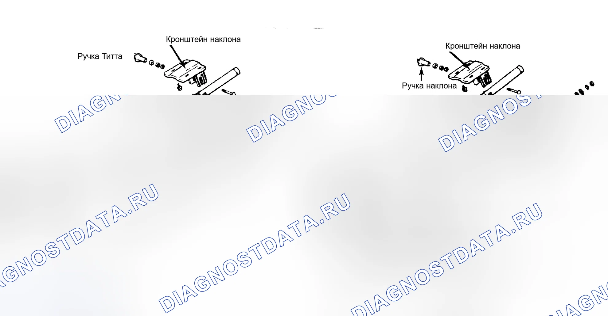 Рис. 2: Положение установки индикатора циферблата и применение указателя. Mitsubishi Mirage II