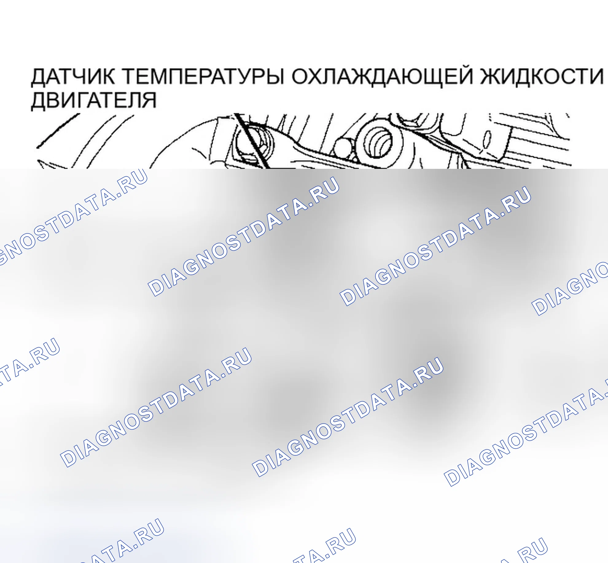 Рис. 9: РАСПОЛОЖЕНИЕ ДАТЧИКА ТЕМПЕРАТУРЫ ОХЛАЖДАЮЩЕЙ ЖИДКОСТИ ДВИГАТЕЛЯ (8.0L). Dodge Pickup R1500 