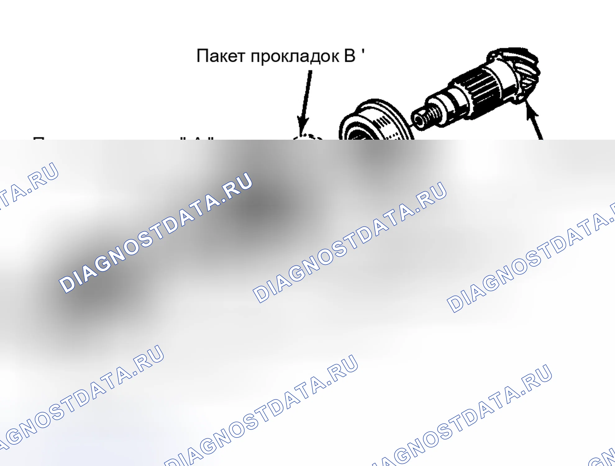 Рис. 19: Покомпонентный вид ведущей шестерни. Renault Fuego I