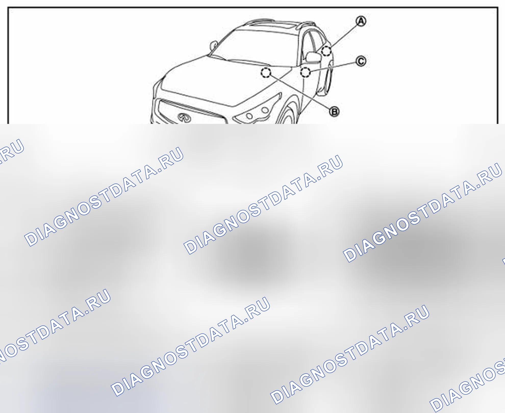Рис. 19: Расположение компонентов. Infiniti FX37 II рестайлинг