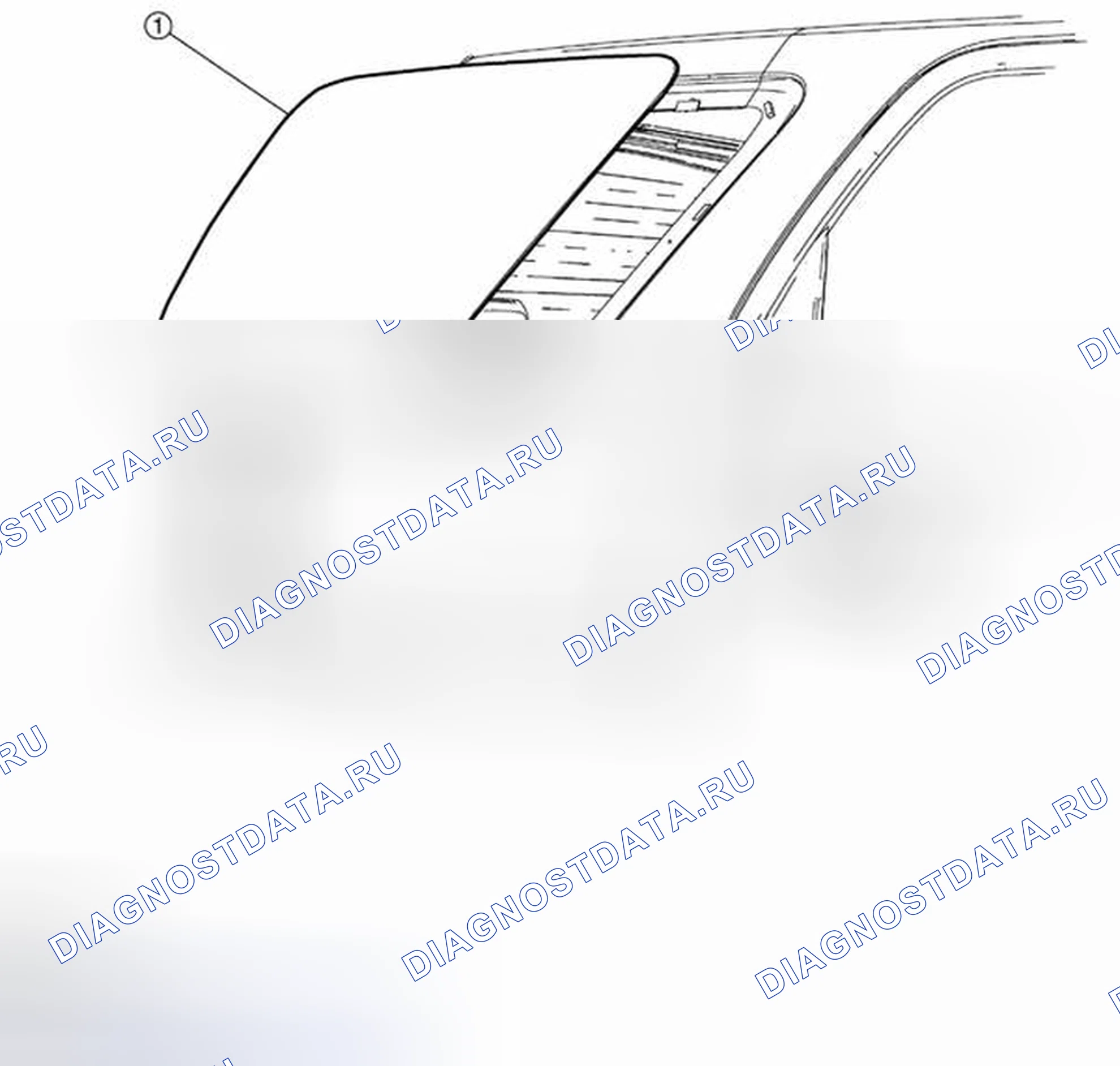 Рис. 91: СНЯТИЕ / И УСТАНОВКА СТЕКЛА ЗАДНЕЙ ЧЕТВЕРТИ ОКНА - ГИБРИД. Mazda Tribute II