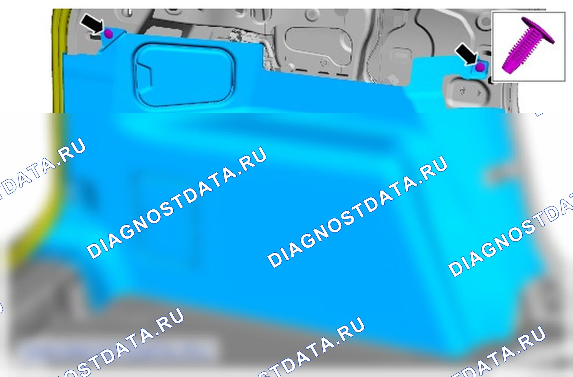 Как снять и установить левую панель отделки грузового отсека. Ford Grand C-MAX II