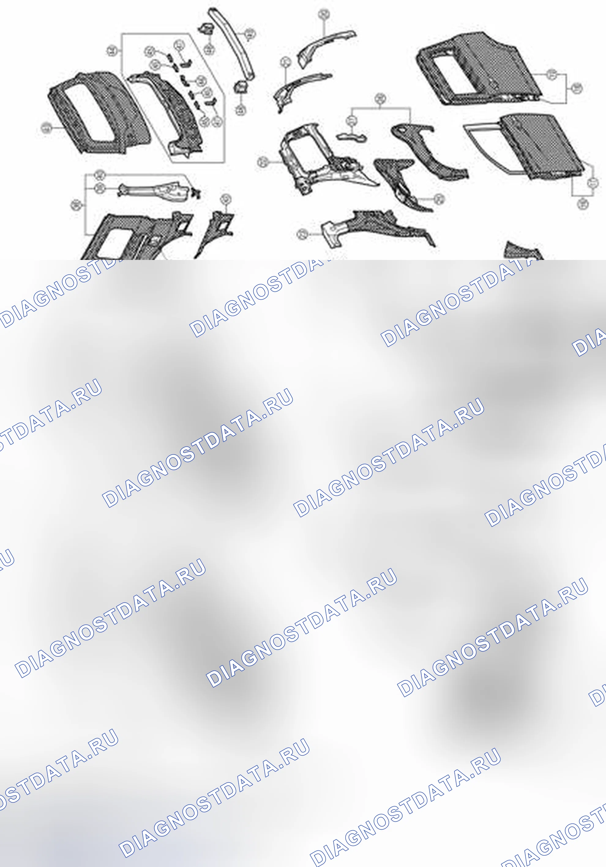 Рис. 227: Составные части корпуса. Nissan Quest IV