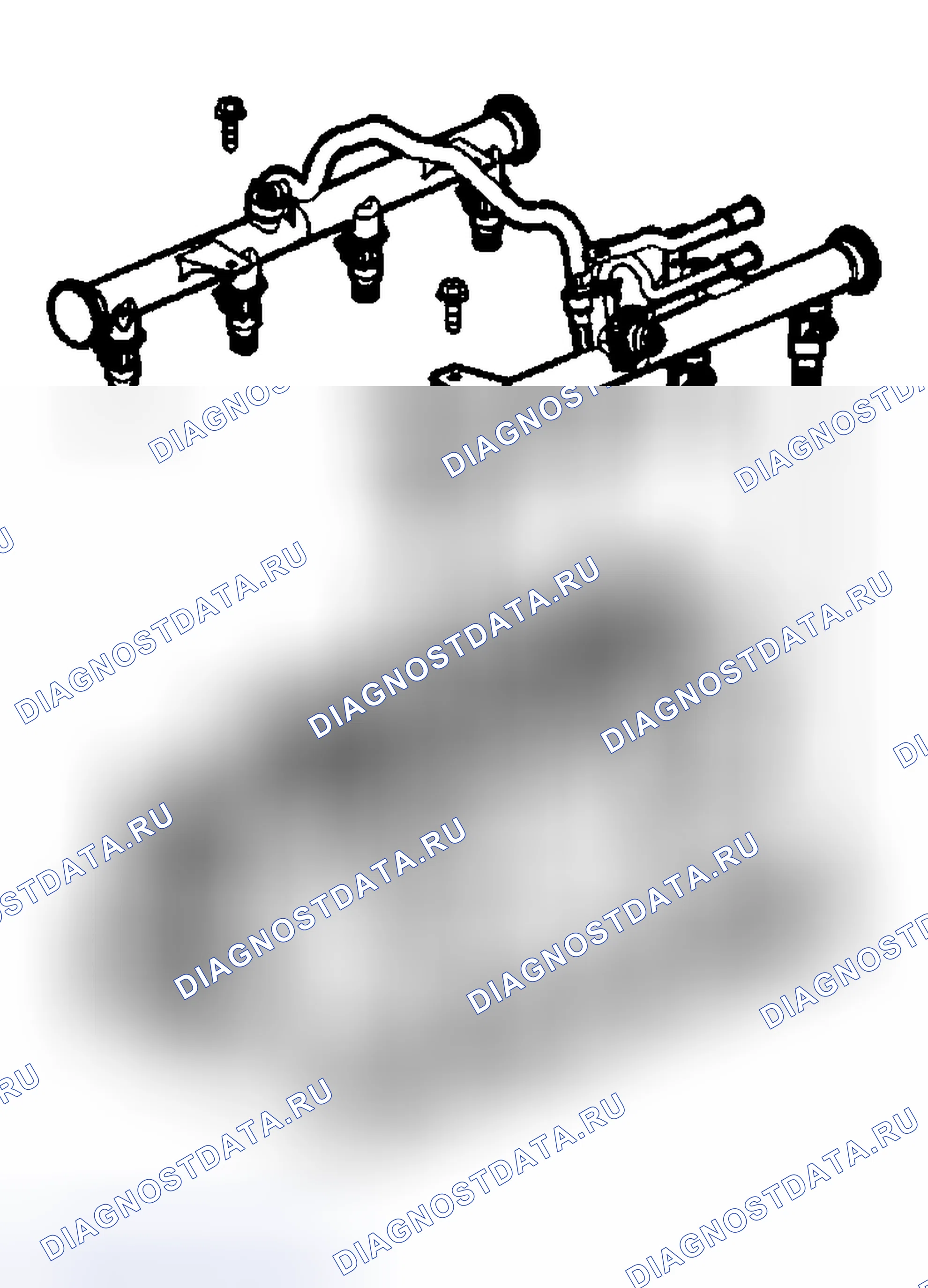 Рис. 149: Демонтаж топливопровода и форсунок. GMC Cab & Chassis Sierra 3500 GMT800 early
