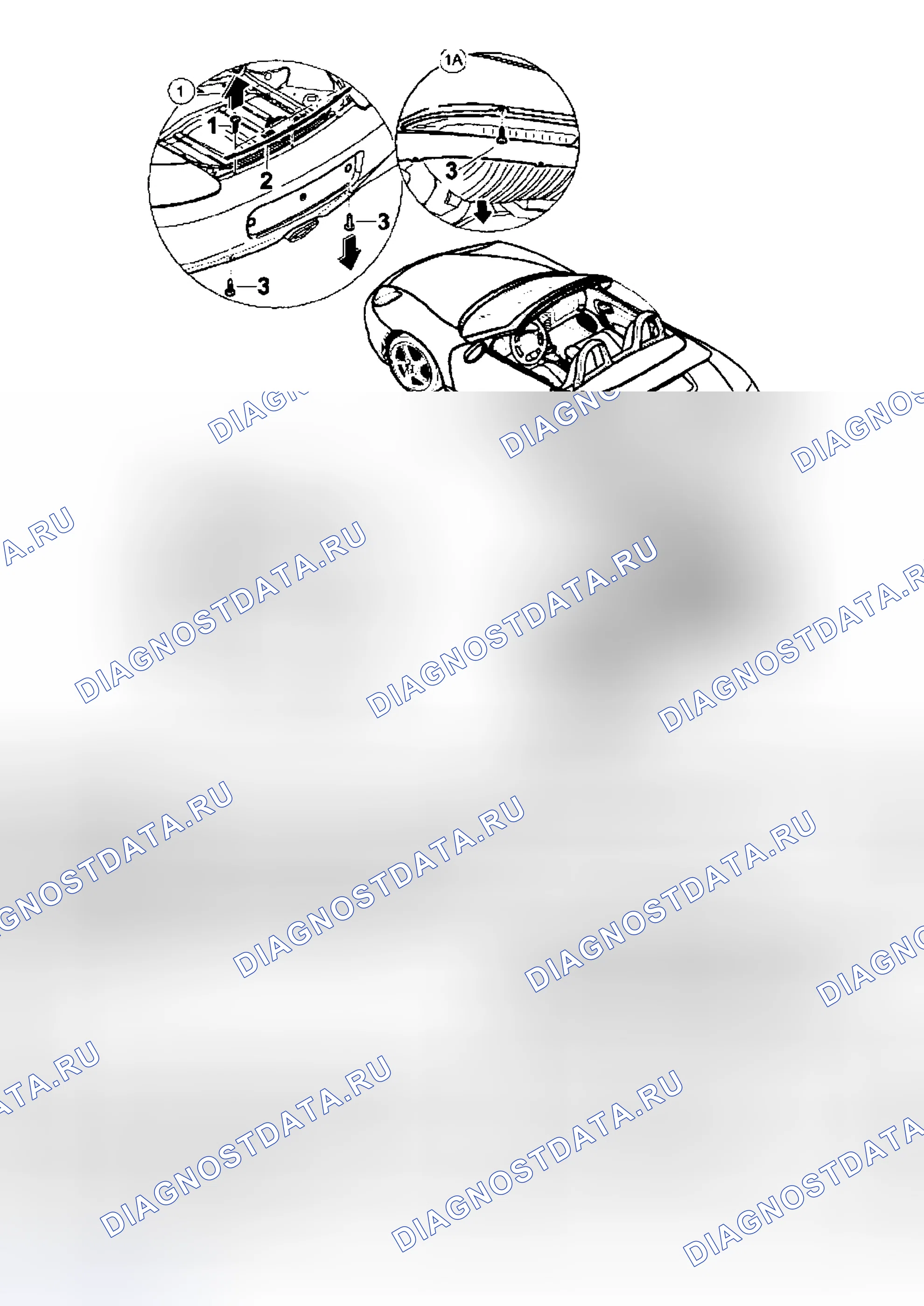 Рис. 1: Демонтаж и монтаж. Porsche Boxster S 986 рестайлинг