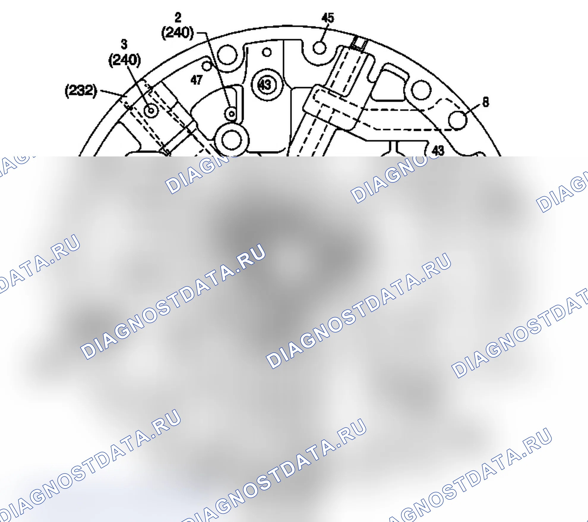 Рис. 26: Проточные каналы крышки насоса (со стороны корпуса). Chevrolet Express G1500 