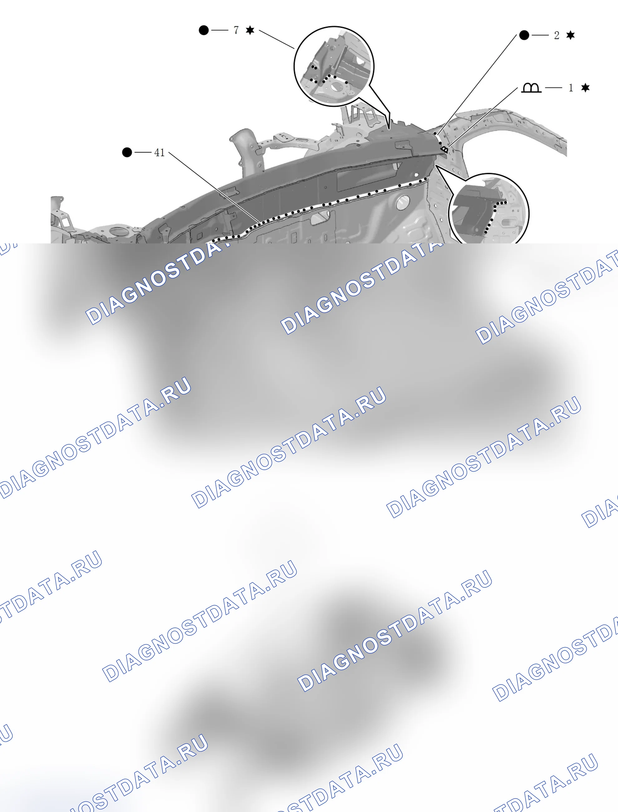 Верхний узел переднего периметра — Haval H6. Haval H6 III