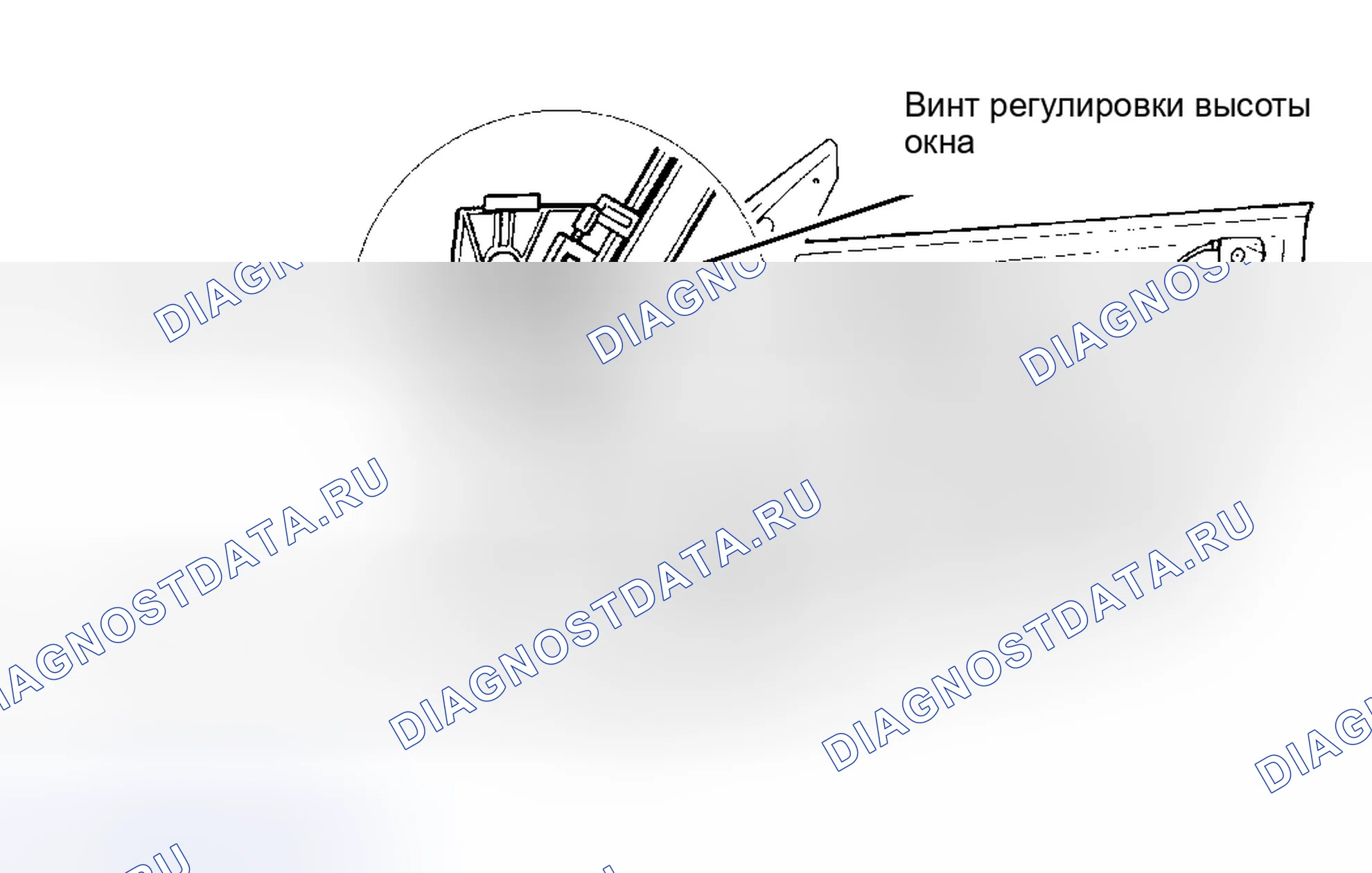 Рис. 6: УГОЛ НАКЛОНА ДВЕРНОГО ОКНА. Porsche 911 Carrera 996