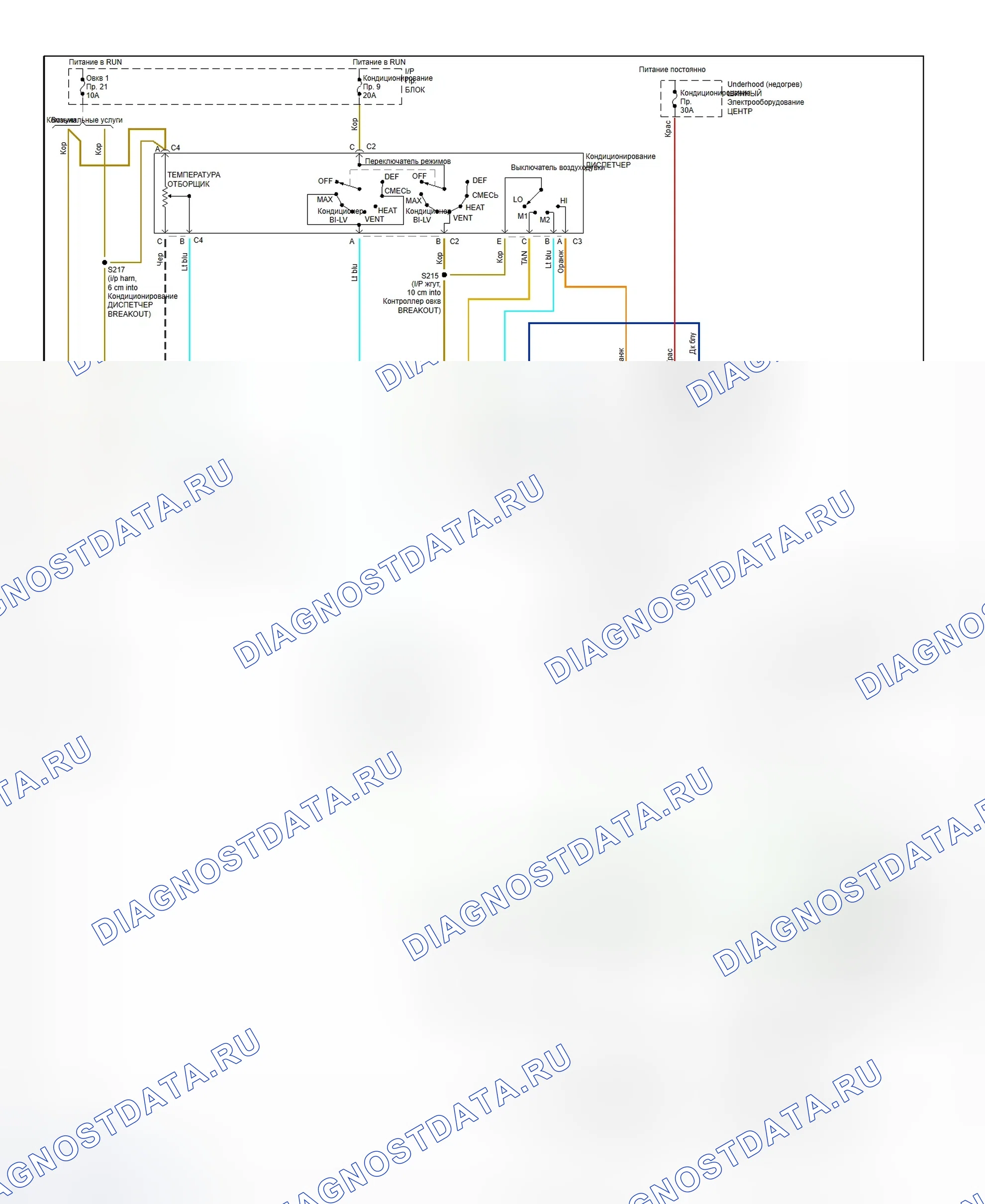 Рис. 27: электросхема ручной системы A / C-отопитель (4.3L). GMC Envoy I