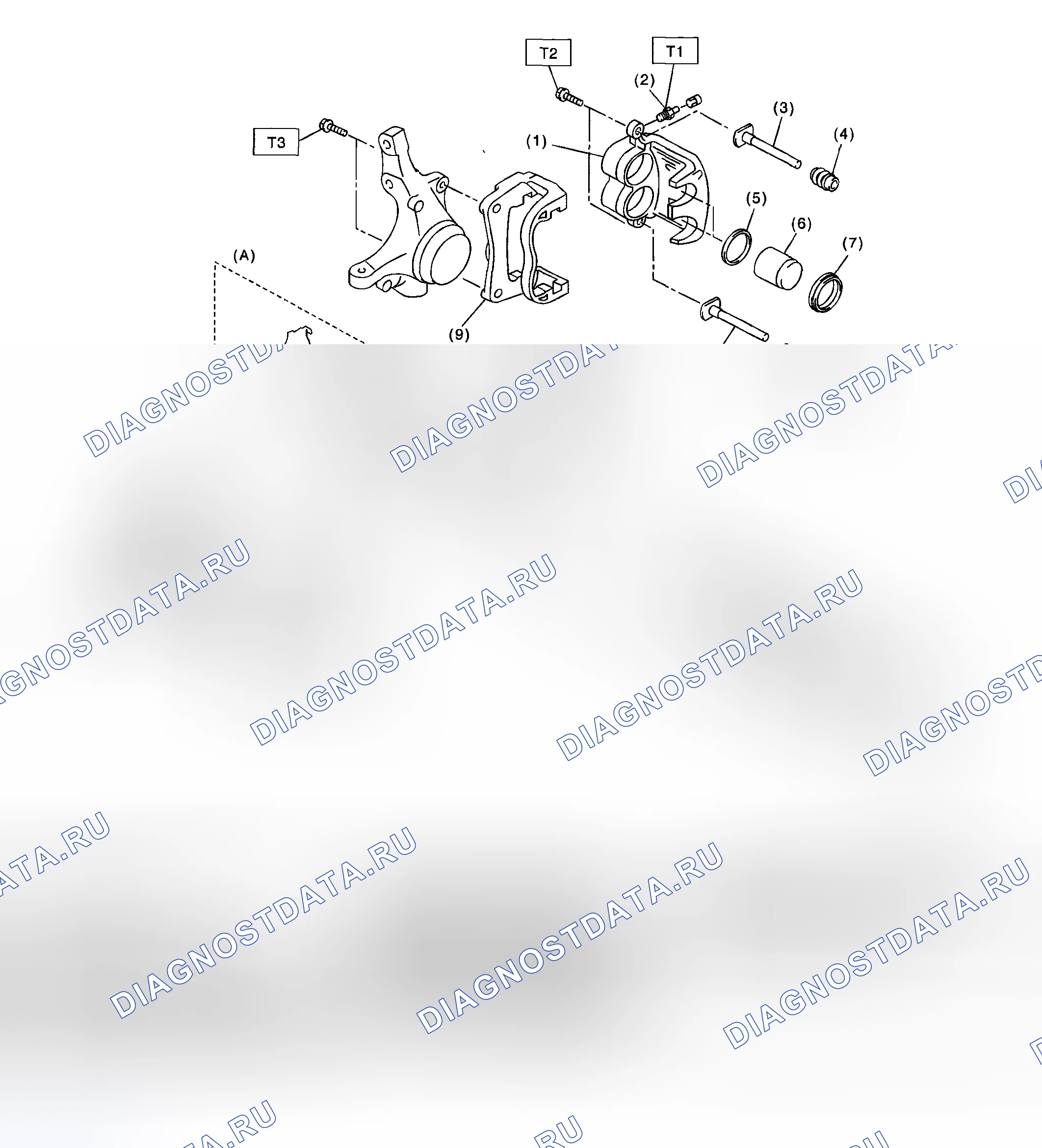 Рис. 9: ПЕРЕДНИЙ ДИСКОВЫЙ ТОРМОЗ. Subaru Legacy BL/BP рестайлинг