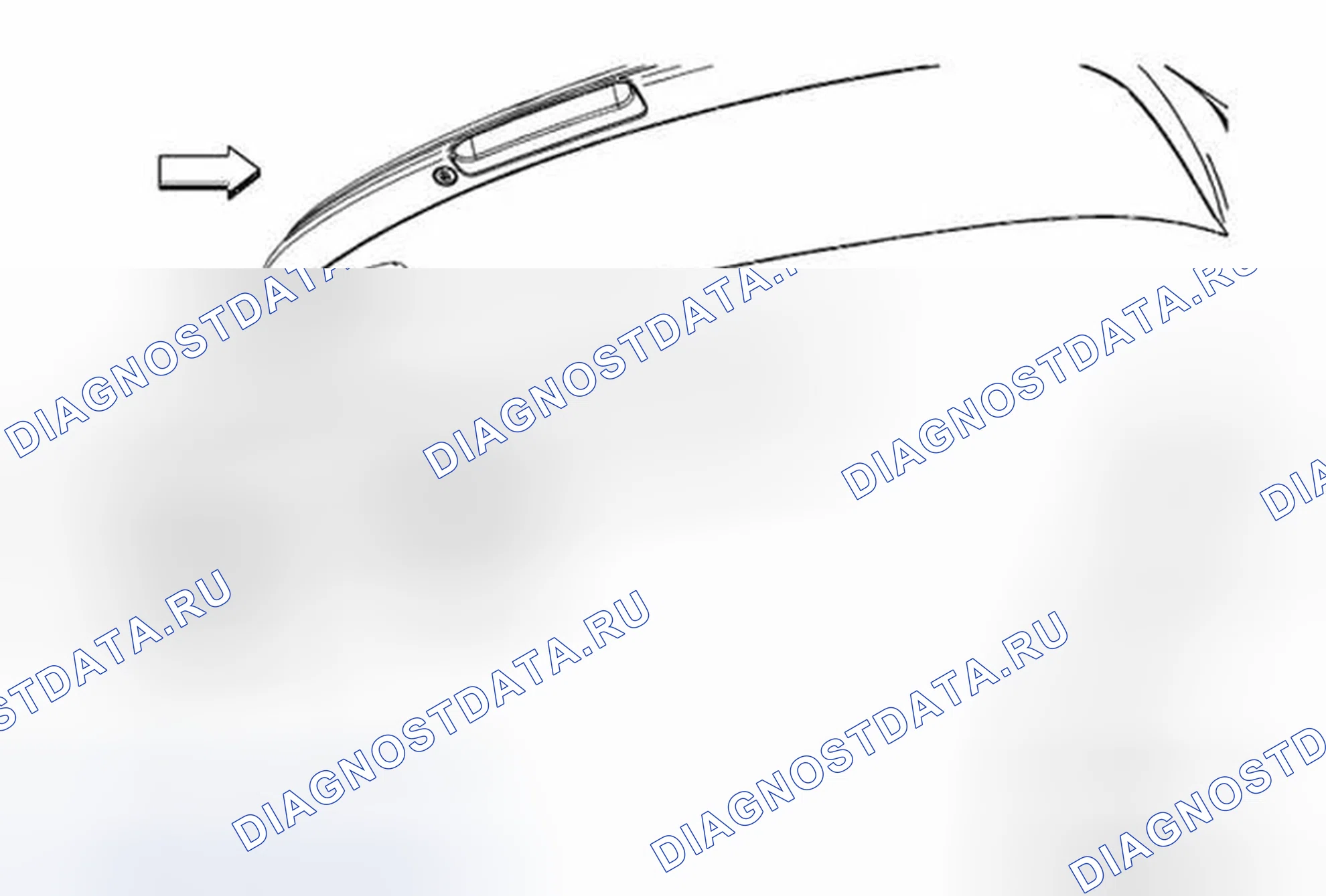 Рис. 43: Замена фонаря заднего номерного знака. Buick Encore I