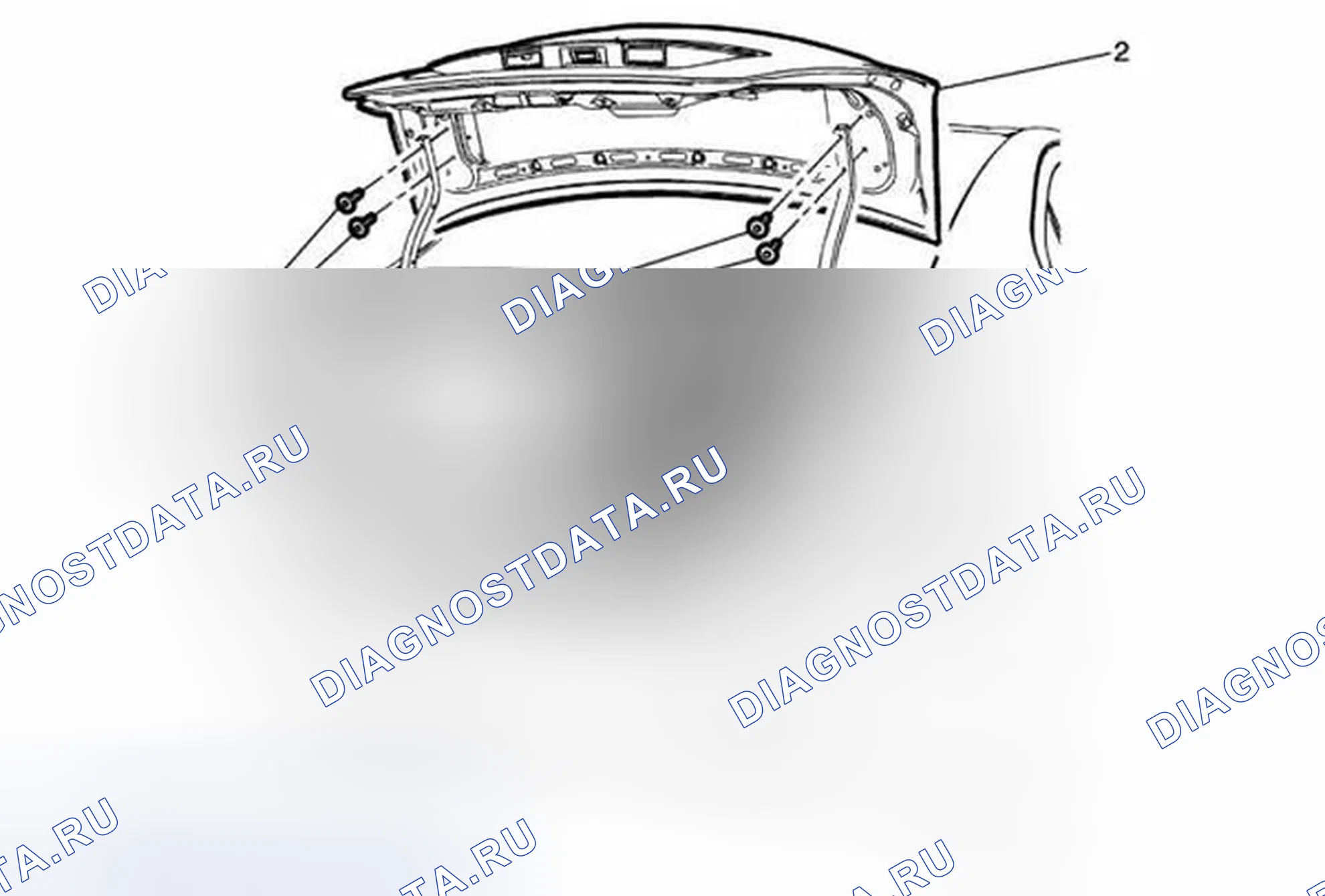 Рис. 43: Замена крышки заднего отсека. Chevrolet Sonic I