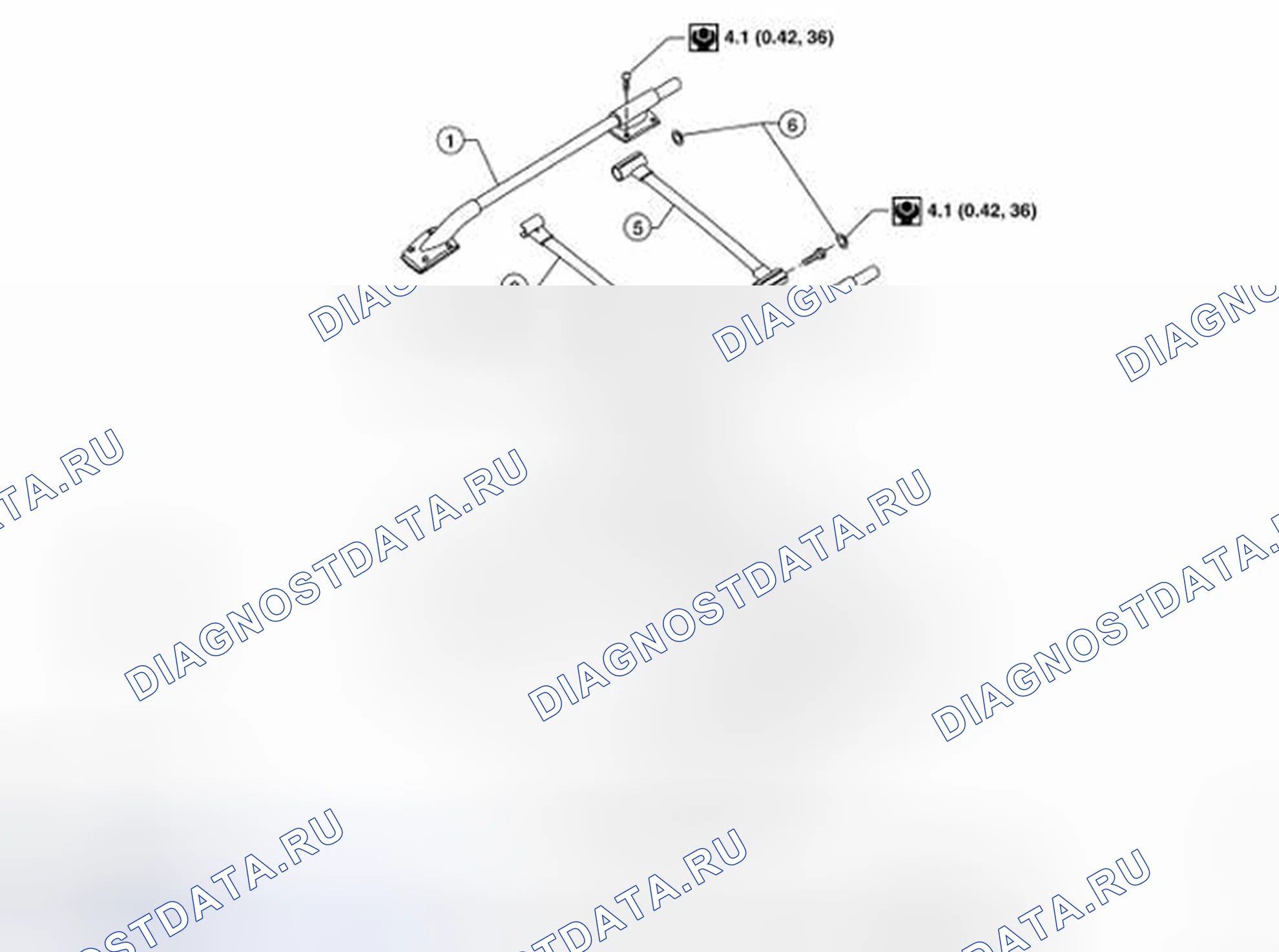 Рис. 11: Разнесенный вид компонентов стойки крыши. Nissan Frontier D40