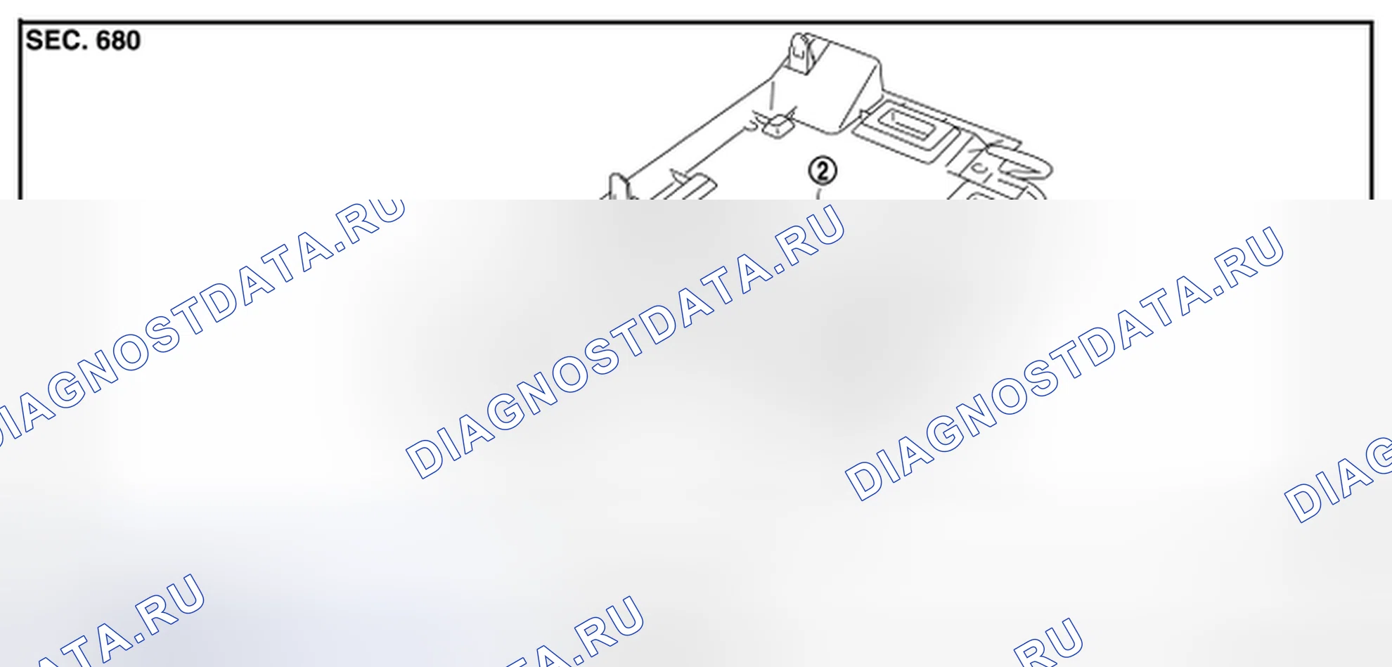 Рис. 55: СТОРОНА ПАССАЖИРА - вид в разобранном виде. Infiniti EX37 I