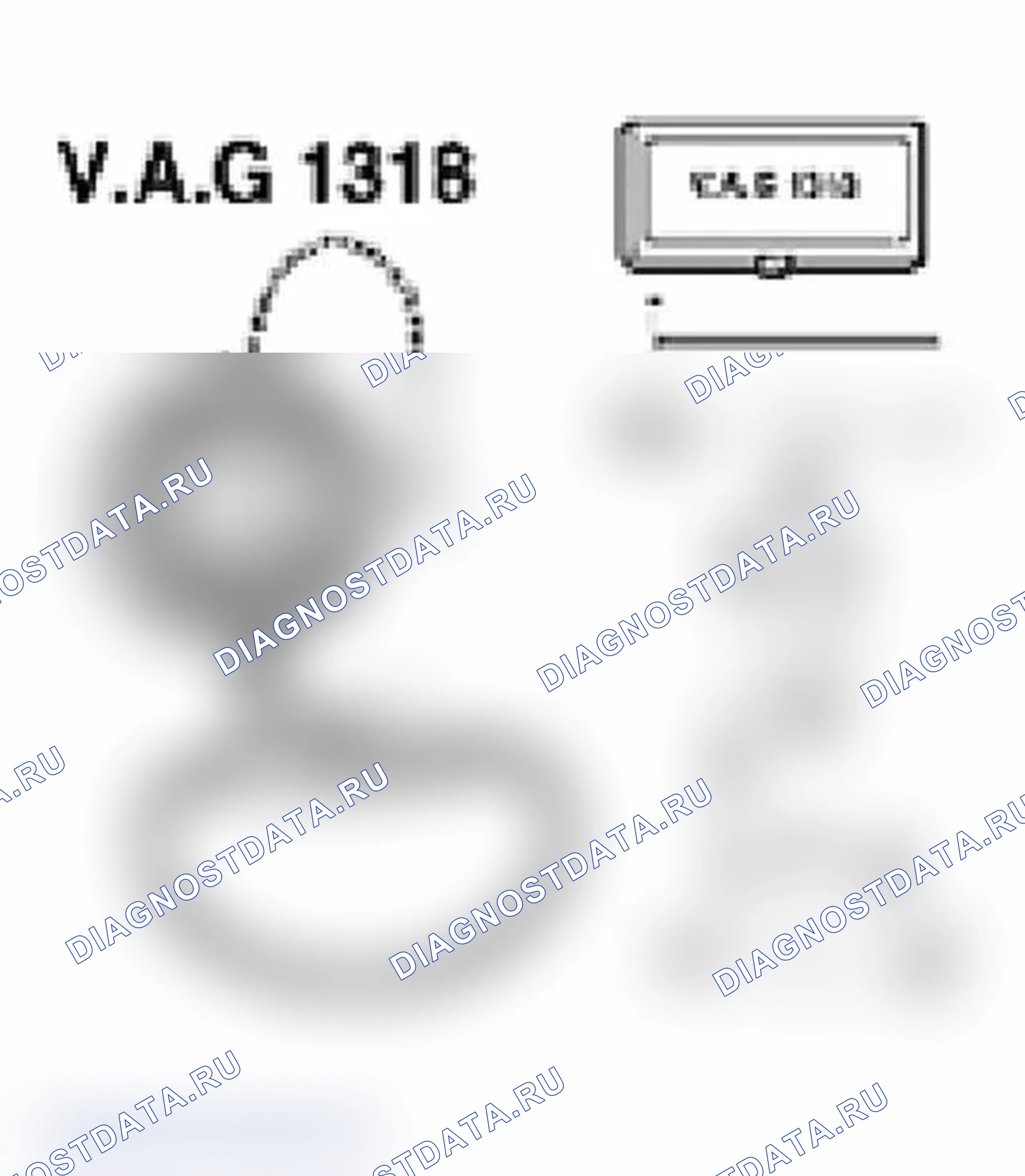 Рис. 433: Идентификация VAG 1318 с адаптером VAG 1318/7. Audi A6 C5