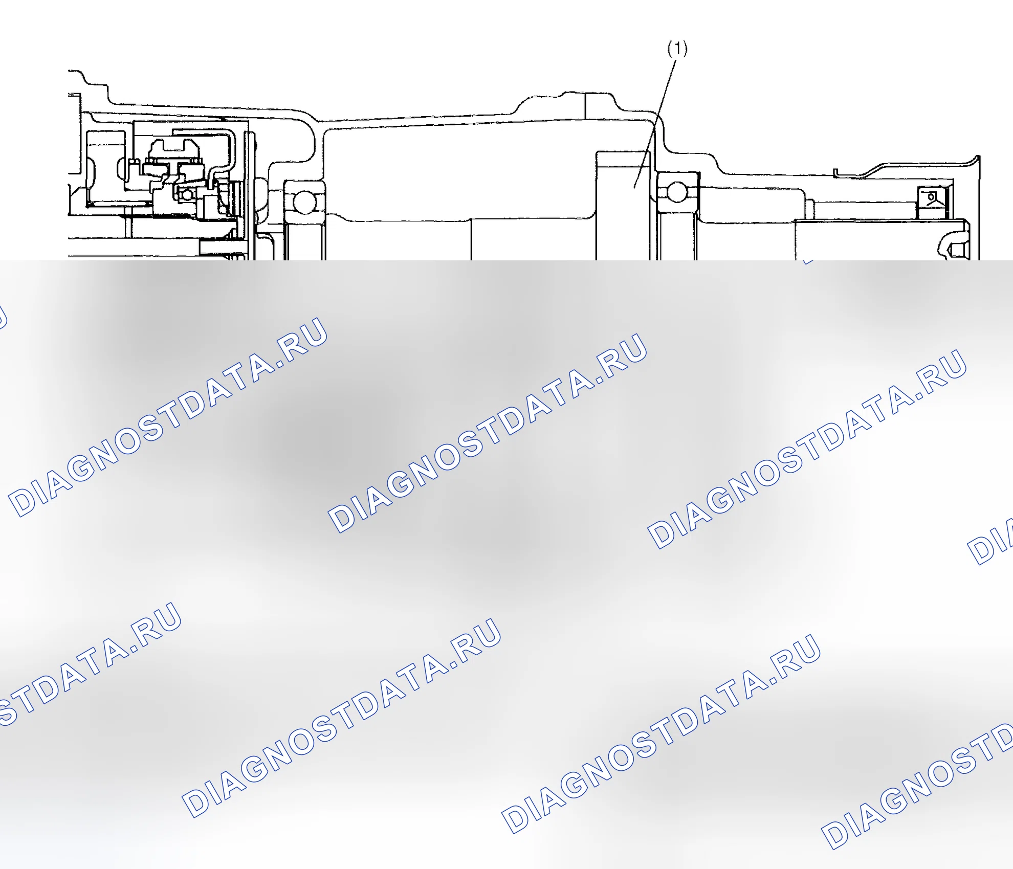 Рис. 330: Идентификация компонентов центрального дифференциала. Honda X-NV I