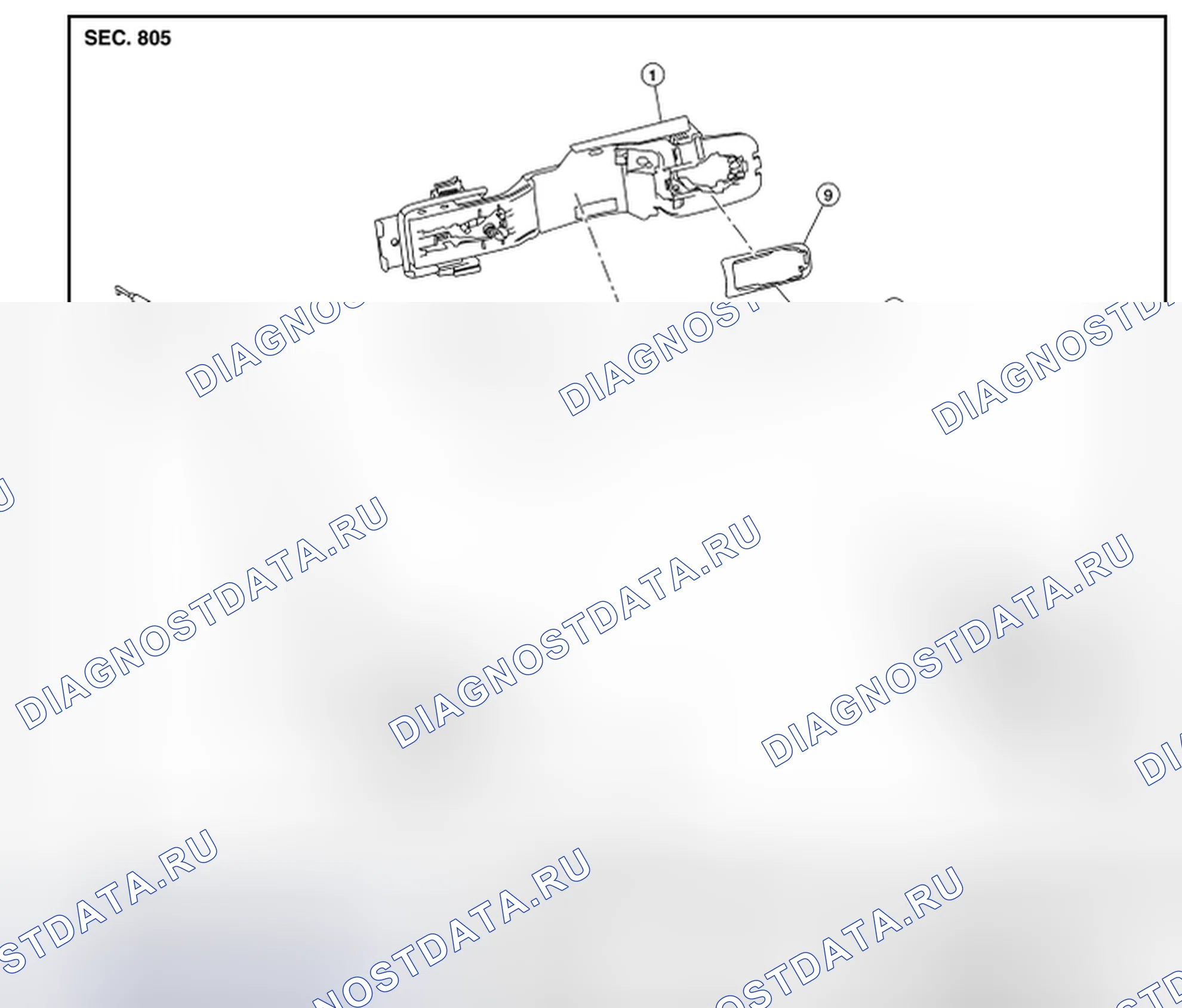 Рис. 279: ЗАМОК ПЕРЕДНЕЙ ДВЕРИ: разнесенный вид. Nissan Sentra B17 рестайлинг