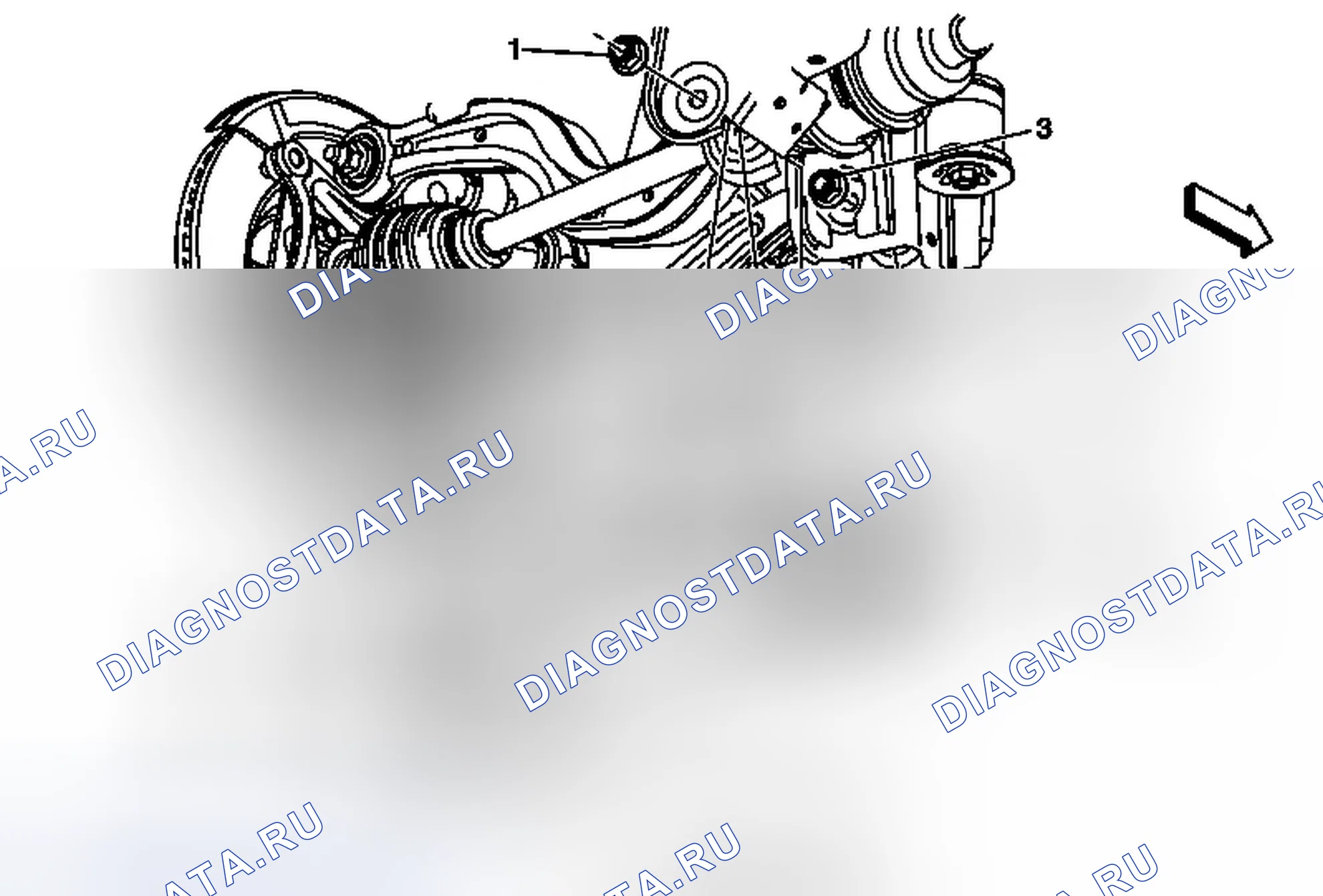 Рис. 15: Замена нижнего рычага управления задней осью (GNE). Buick LaCrosse II