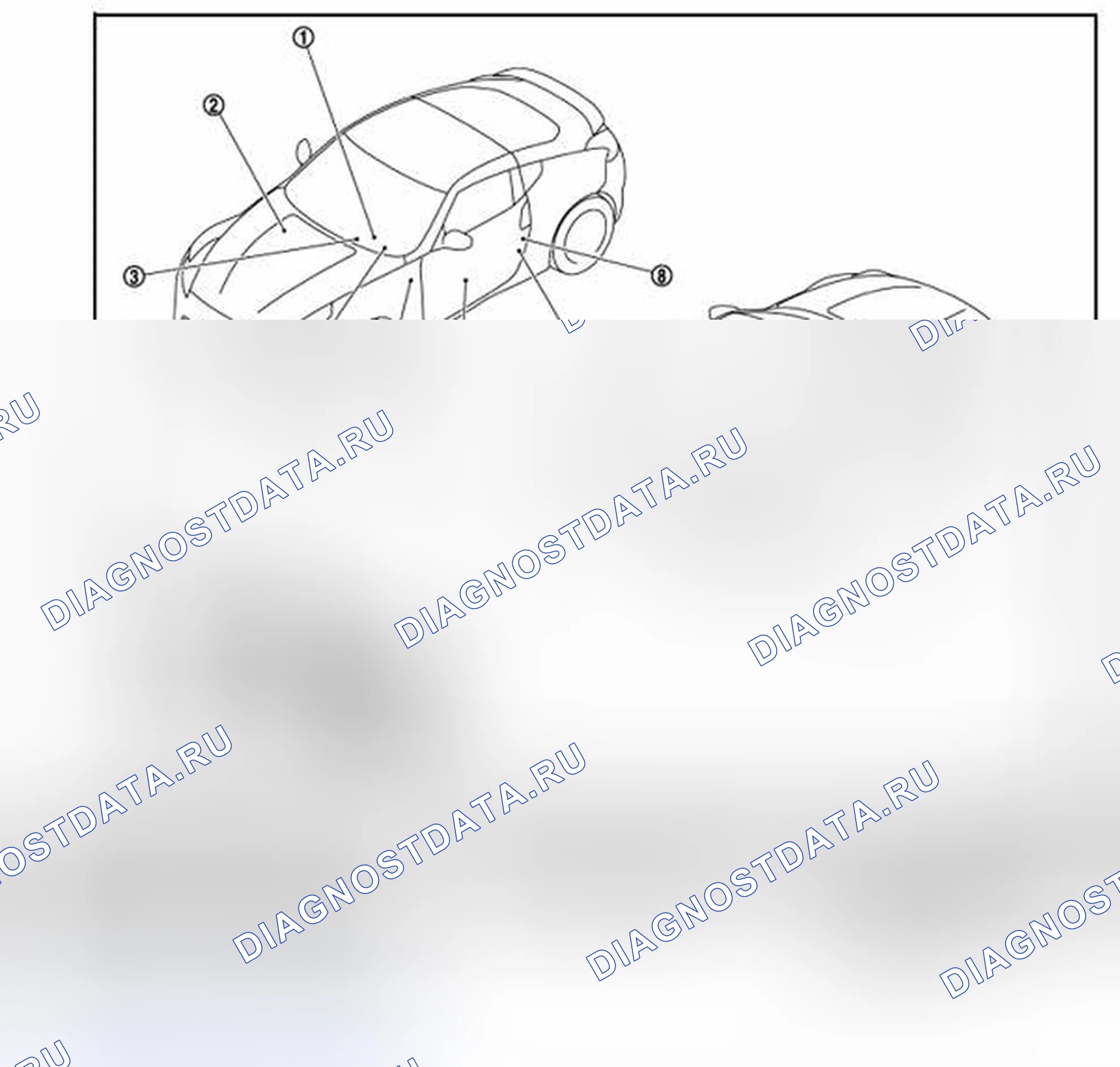 Рис. 102: Расположение компонентов. Honda MDX I