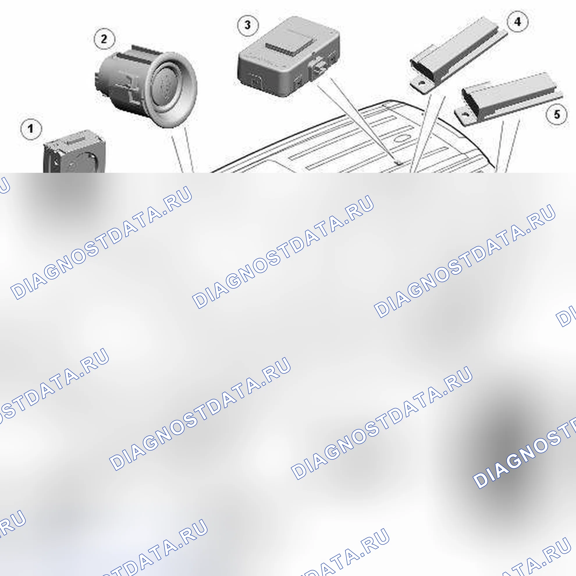 Рис. 1: РАСПОЛОЖЕНИЕ КОМПОНЕНТОВ. Land Rover Range Rover III рестайлинг 2