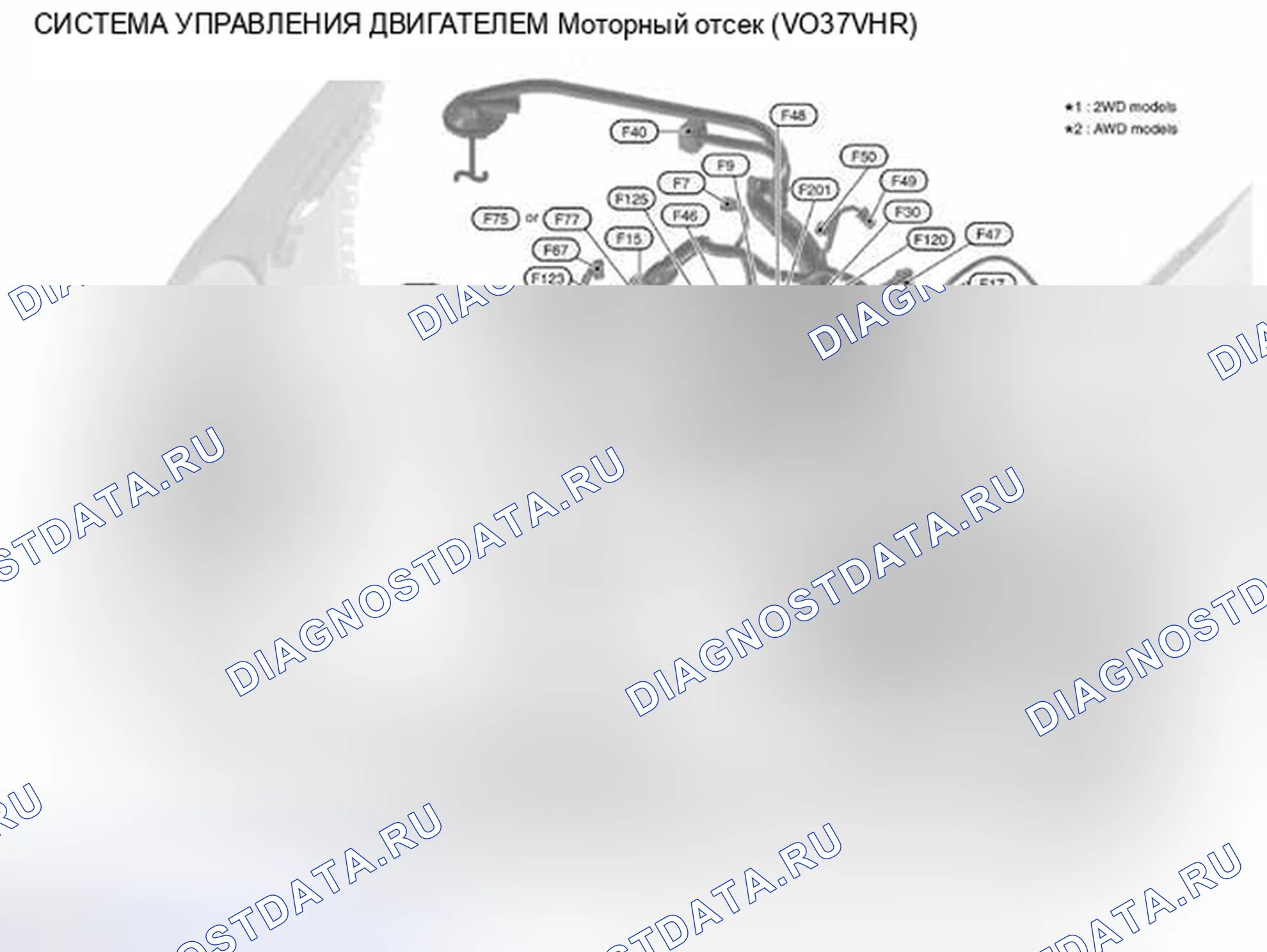 Рис. 283: Моторный отсек. Infiniti Q70 I рестайлинг