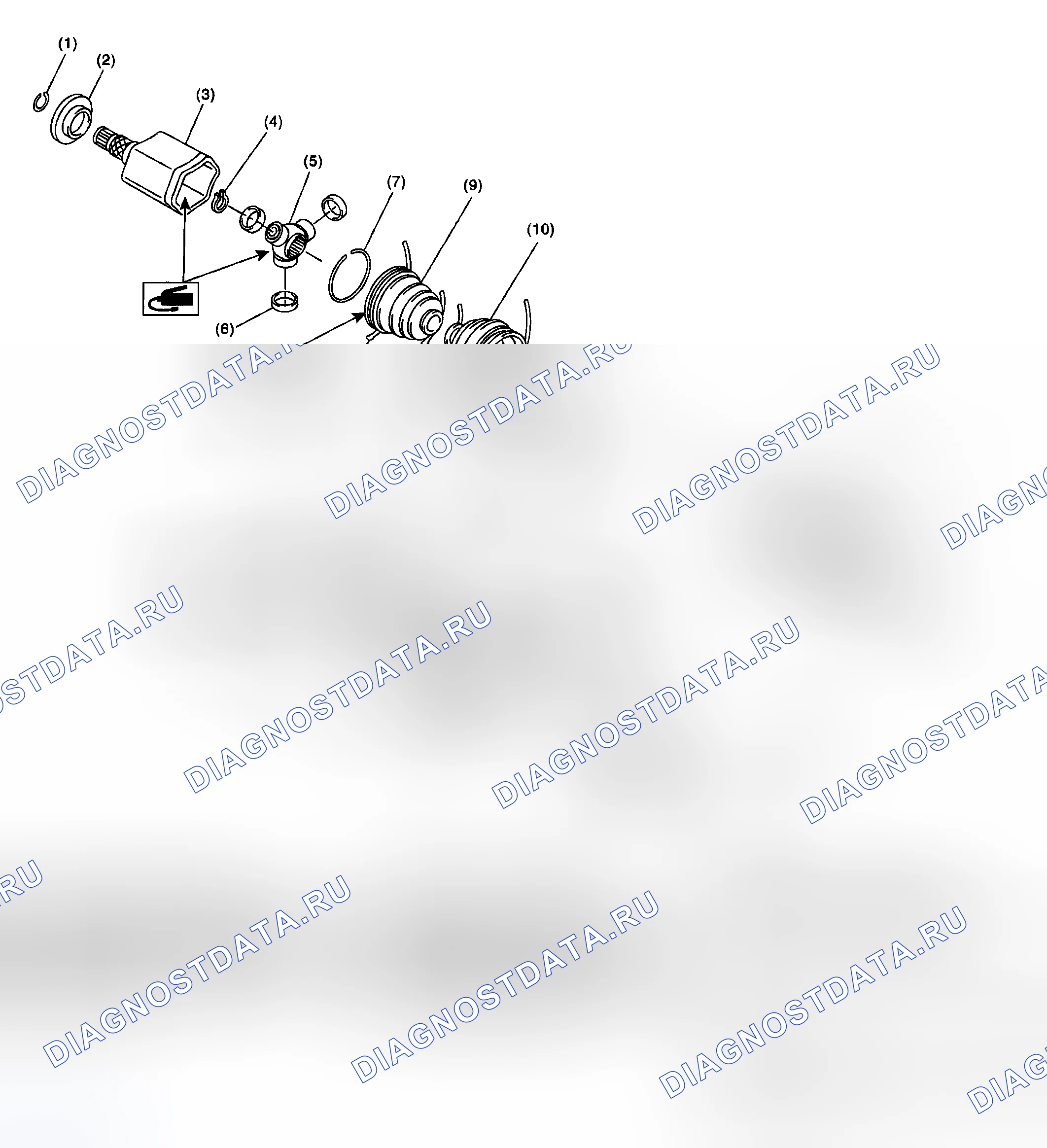 Рис. 54: ПЕРЕДНЯЯ ОСЬ. Subaru Impreza GD/GC/GG рестайлинг 2