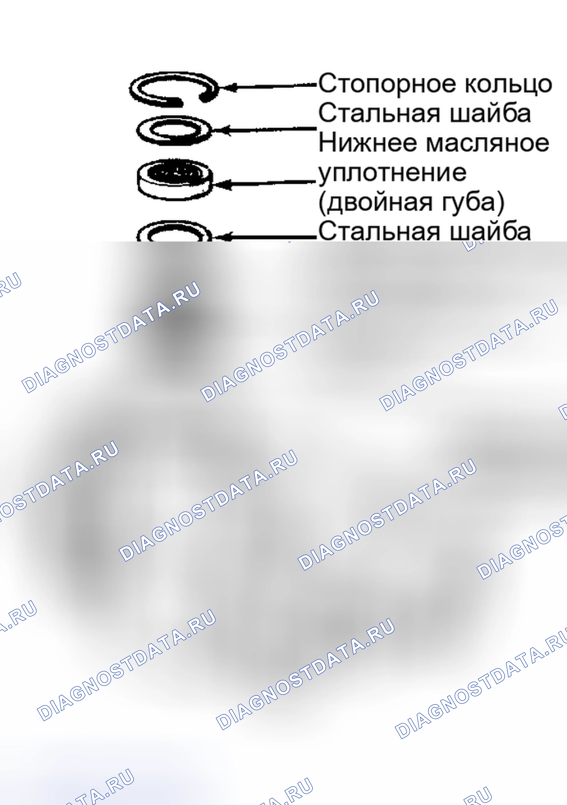 Рис. 10: Уплотнения и подшипники корпуса зубчатой передачи. Chevrolet Step Van P20 