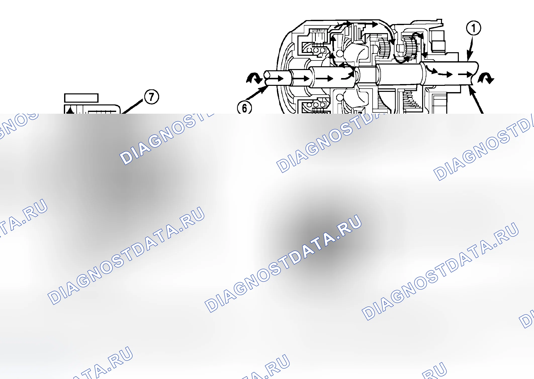 Рис. 280: ПОТОК МОЩНОСТИ ПЕРВОЙ ПЕРЕДАЧИ. Dodge Cab & Chassis R3500 