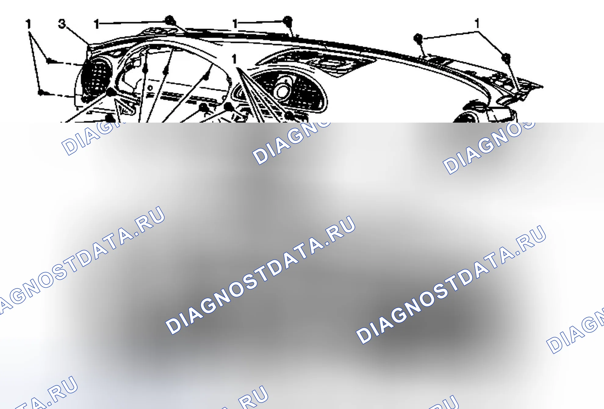 Рис. 207: Замена подстроечной прокладки приборной панели (анклав). GMC Acadia I рестайлинг