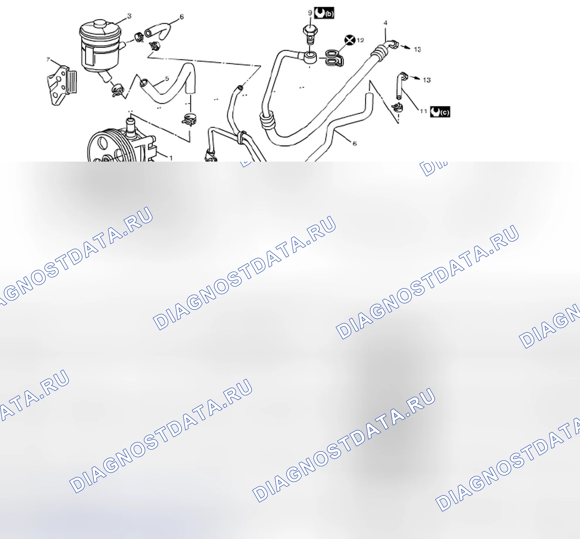 Рис. 26: Компоненты шланга / трубы трубной обвязки. Suzuki SX4 I рестайлинг