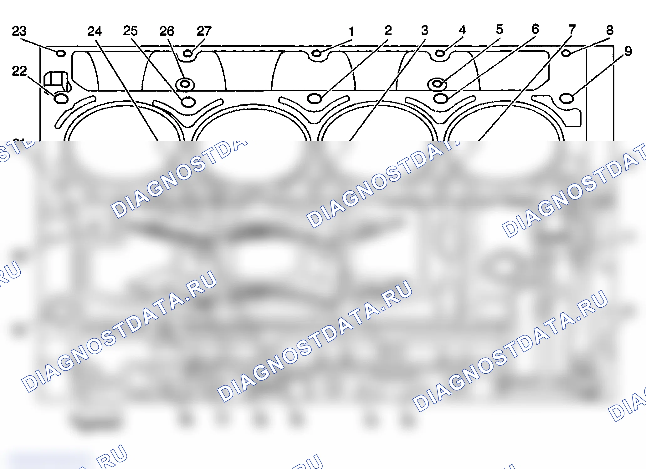 Рис. 737: Блок двигателя - вид слева. GMC Savana H2500 