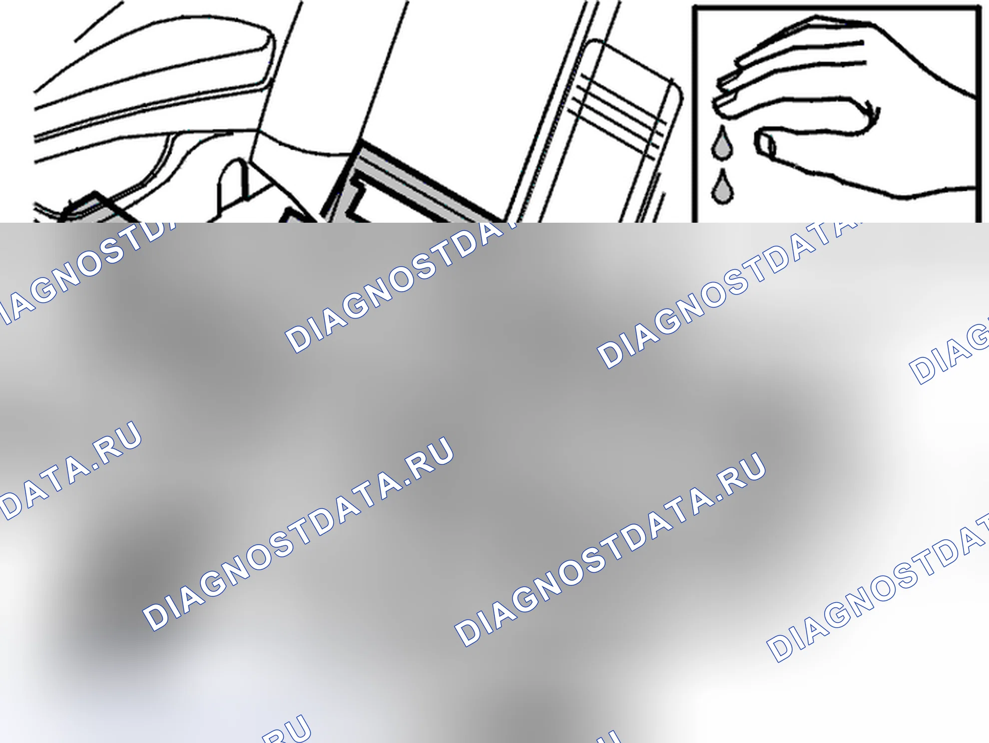 Рис. 242: Проверка заднего изоляционного коврика. Volvo C70 I