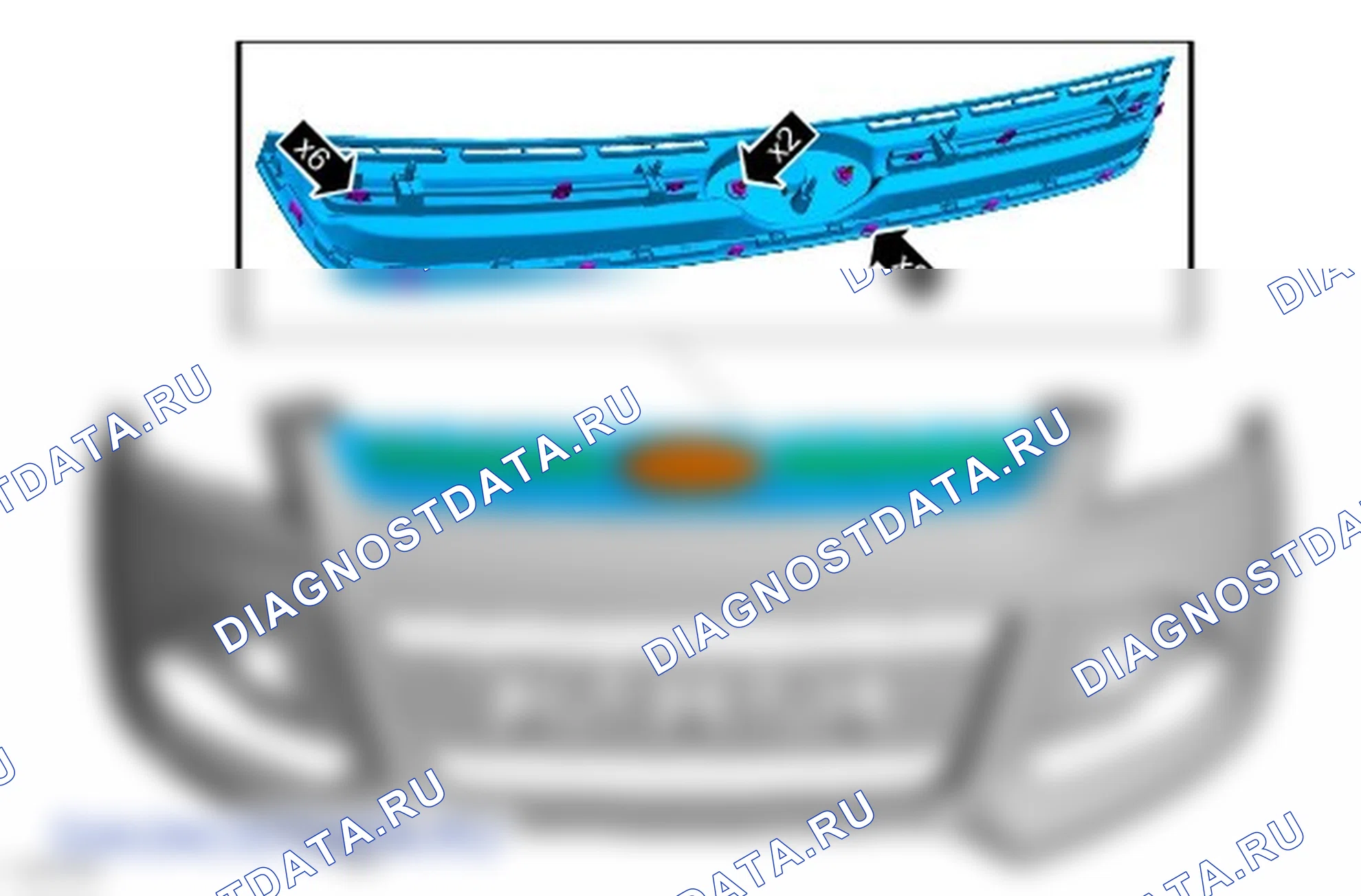 Разборка и сборка кожуха переднего бампера. Ford Kuga II