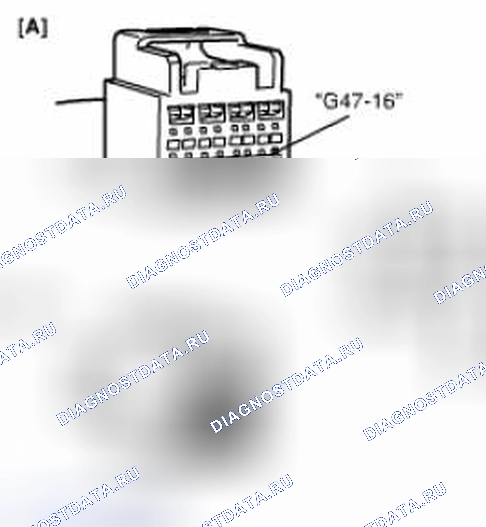 Рис. 232: Проверка напряжения между клеммой " G47-16 " или " G46-11 " на разъеме SDM и заземлением корпуса. Suzuki Grand Vitara II рестайлинг 2