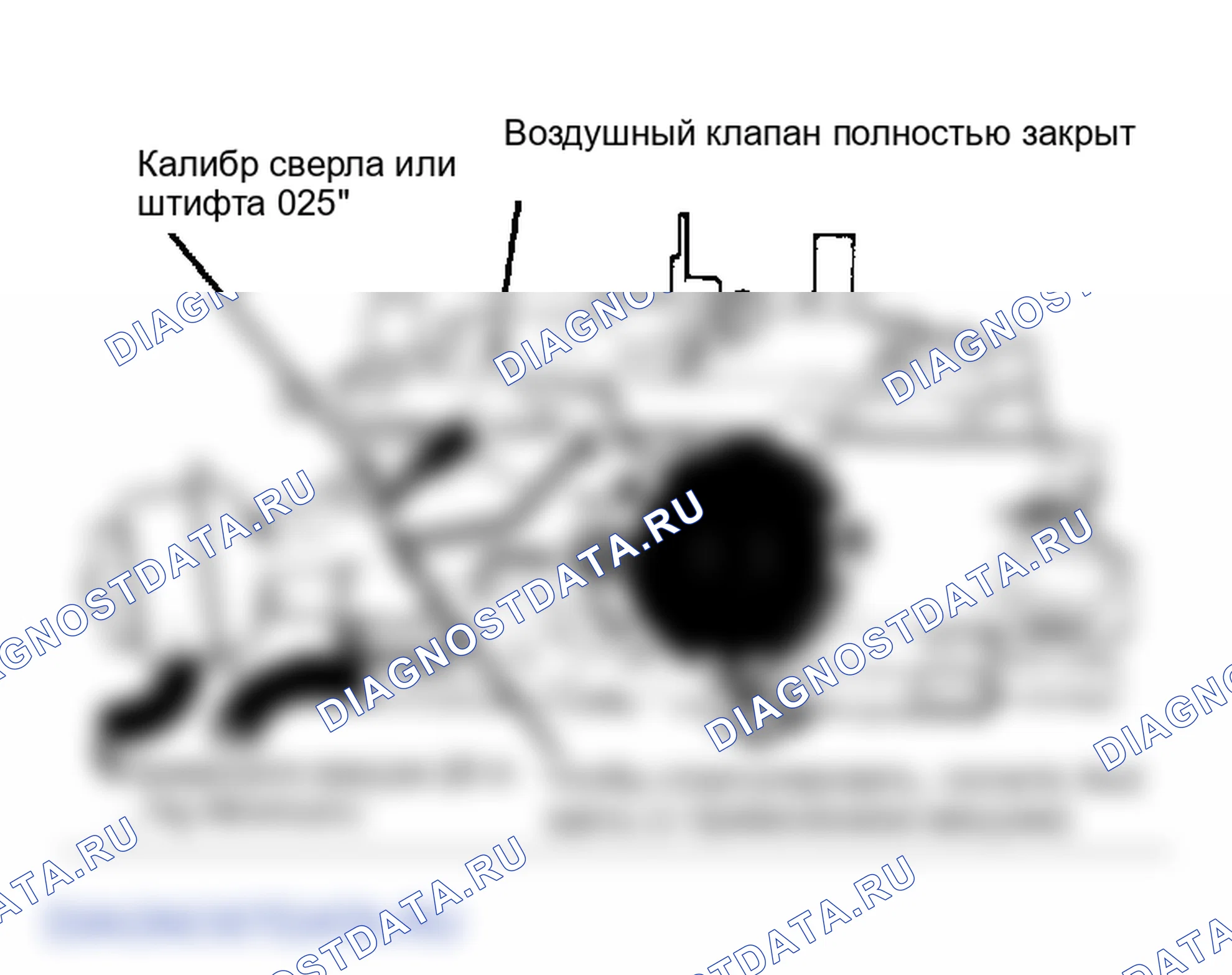 Рис. 18: Регулировка штока воздушного клапана (сзади). GMC Value Van P2500 