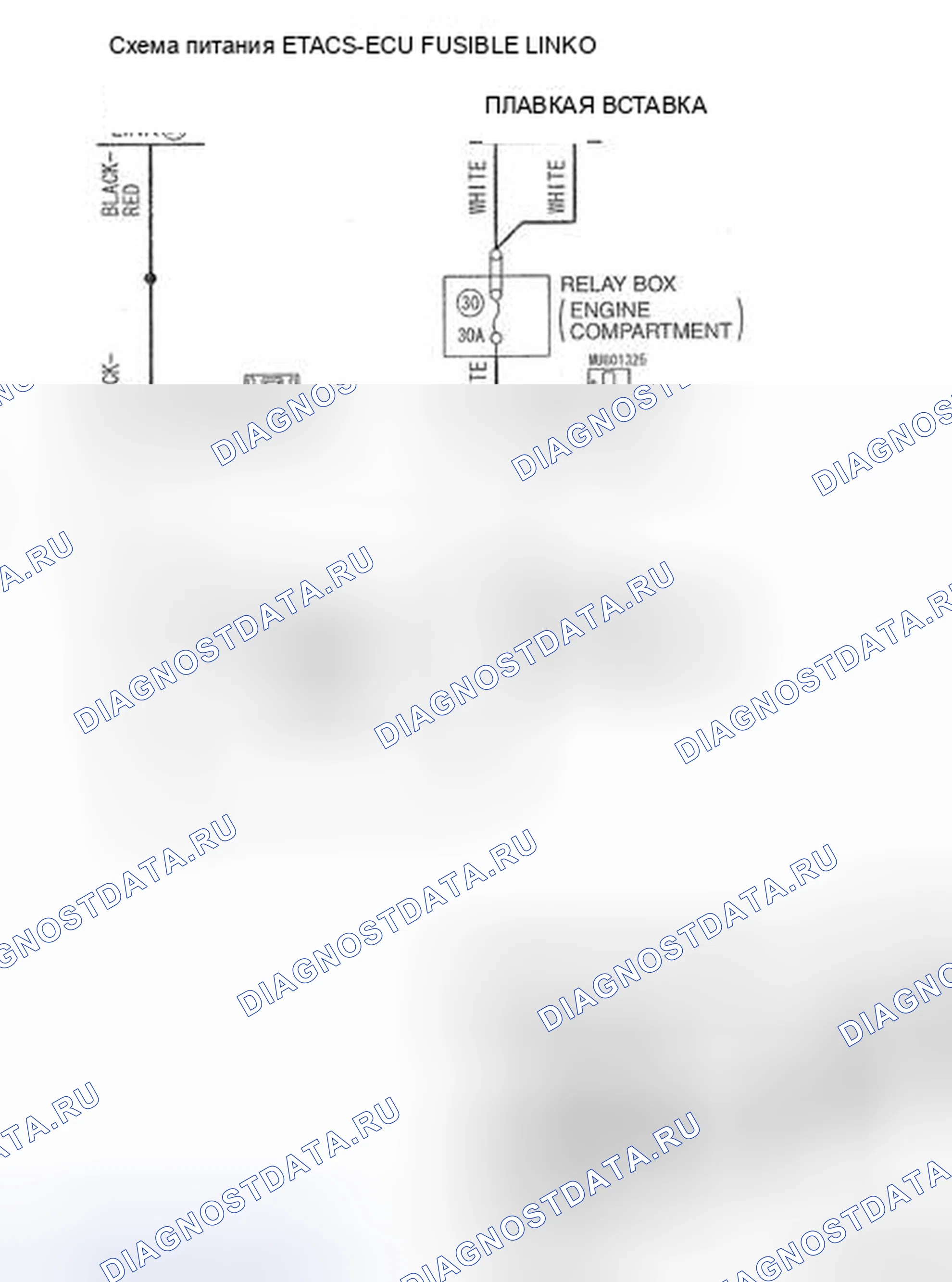 Рис. 623: Неисправность цепи питания ETACS-ECU. Mazda MX-5 NB