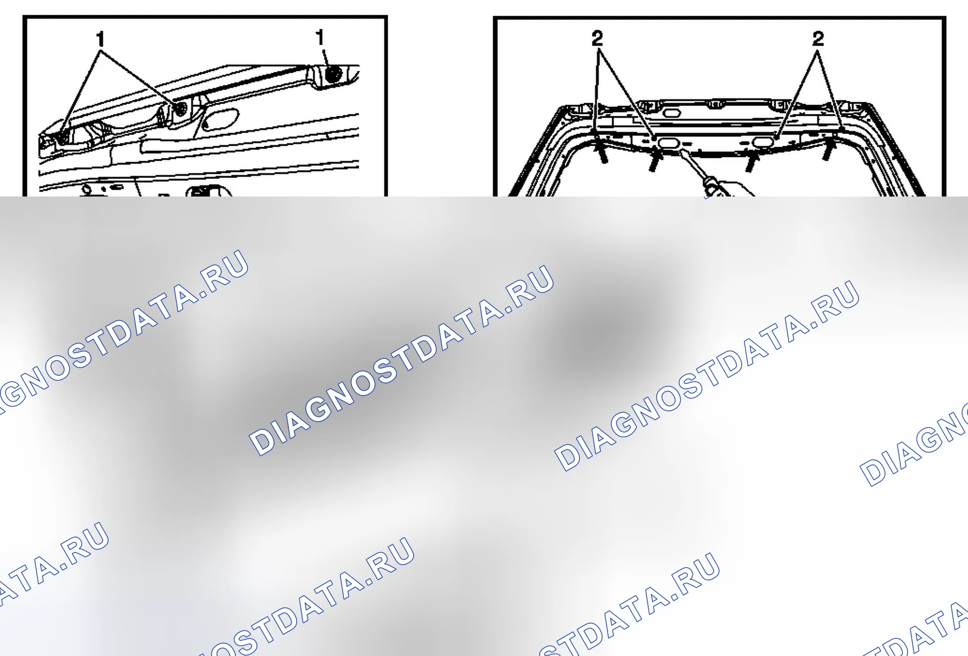 Рис. 58: Замена заднего спойлера (Acadia, OUTLOOK). Chevrolet Traverse I