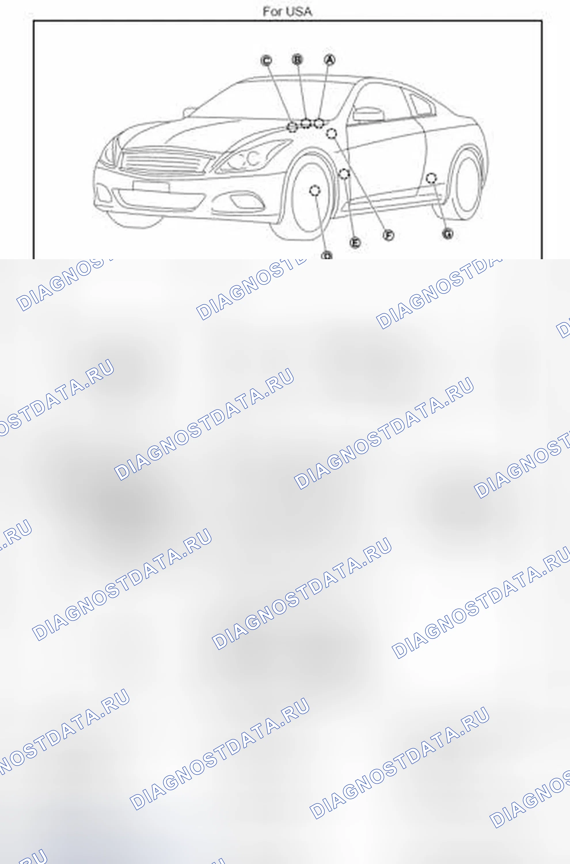 Рис. 1: Расположение компонентов. Infiniti Q60 I