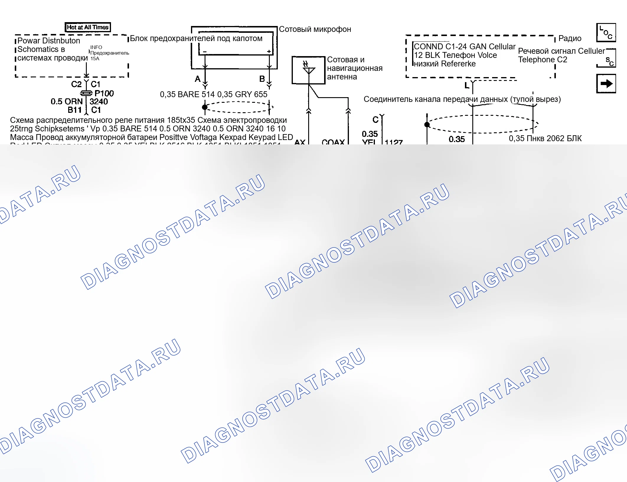Рис. 154: Принципиальные схемы onstar. GMC Sierra 1500 HD 