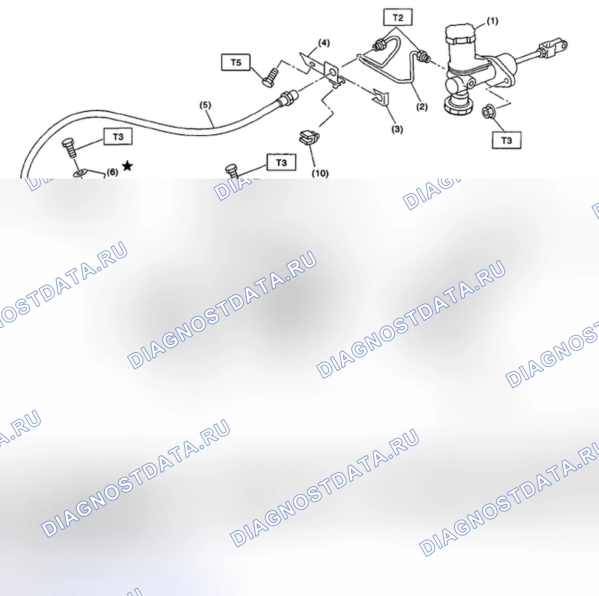 Рис. 12: ТРУБА СЦЕПЛЕНИЯ И ШЛАНГ. Subaru Outback BP рестайлинг