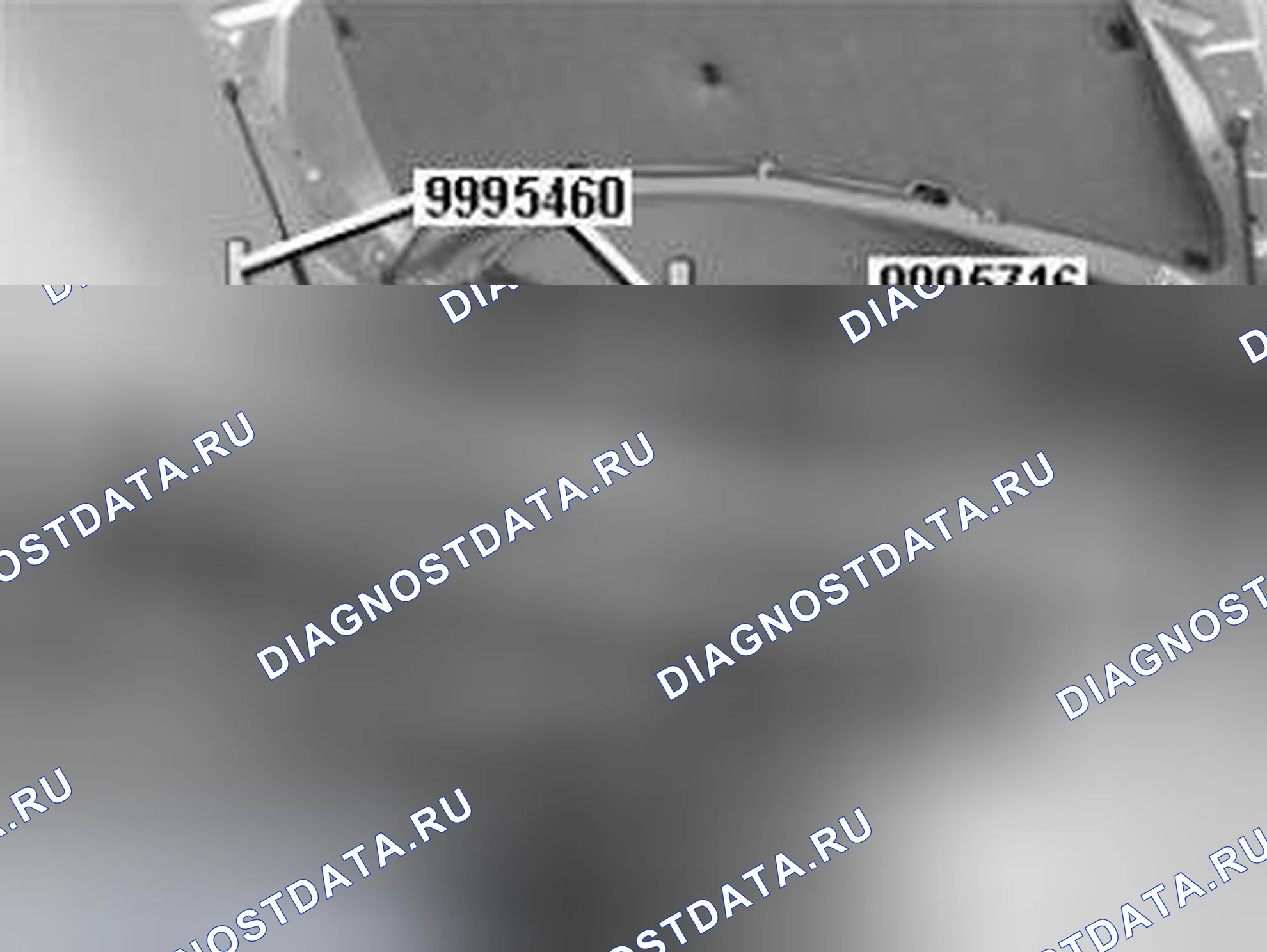 Рис. 521: Установка подъемной балки и подъемного крюка на подъемное ушко двигателя. Volvo V70 II