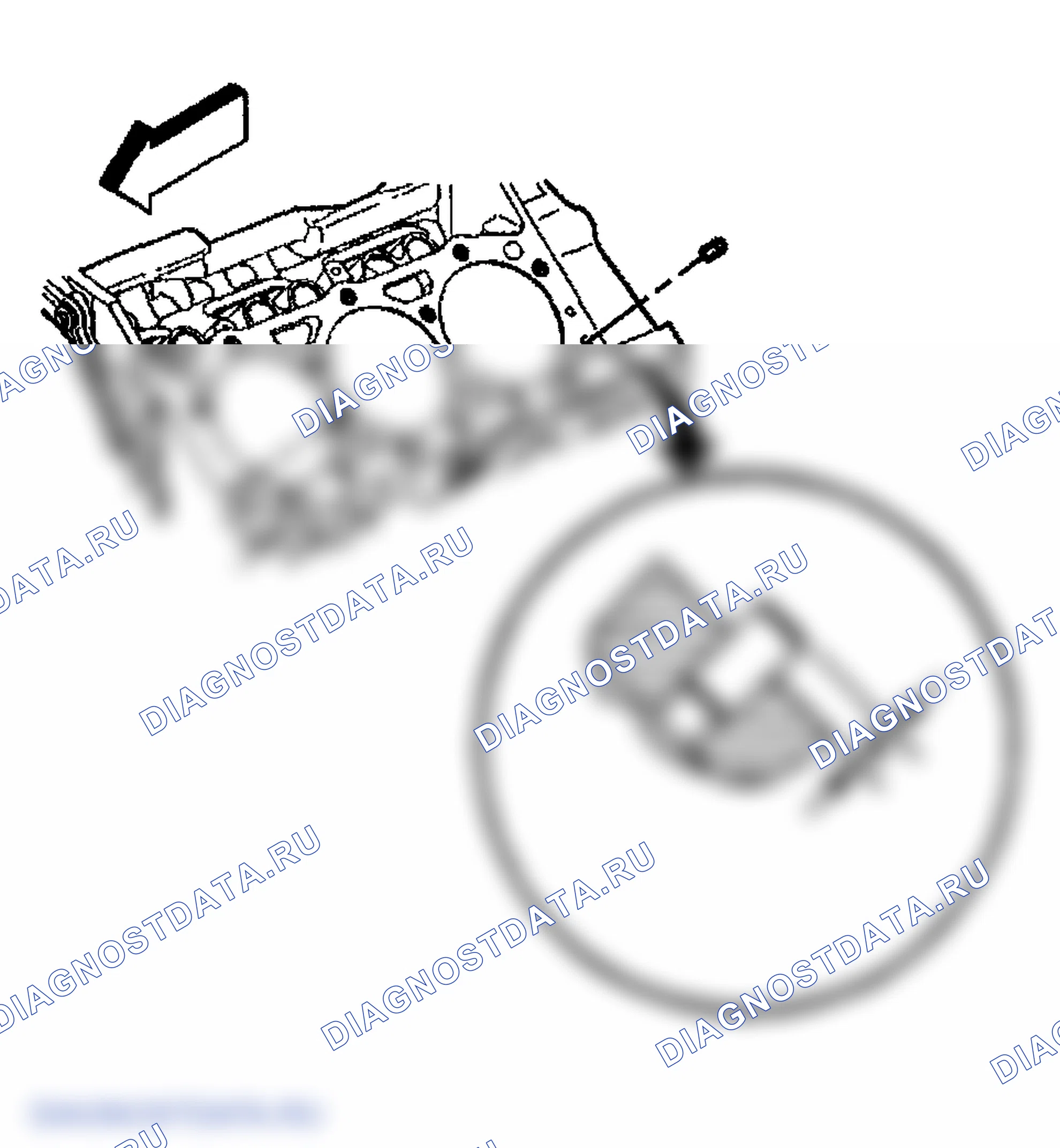 Рис. 619: Монтаж головки цилиндров - слева. GMC Savana Special G3500 