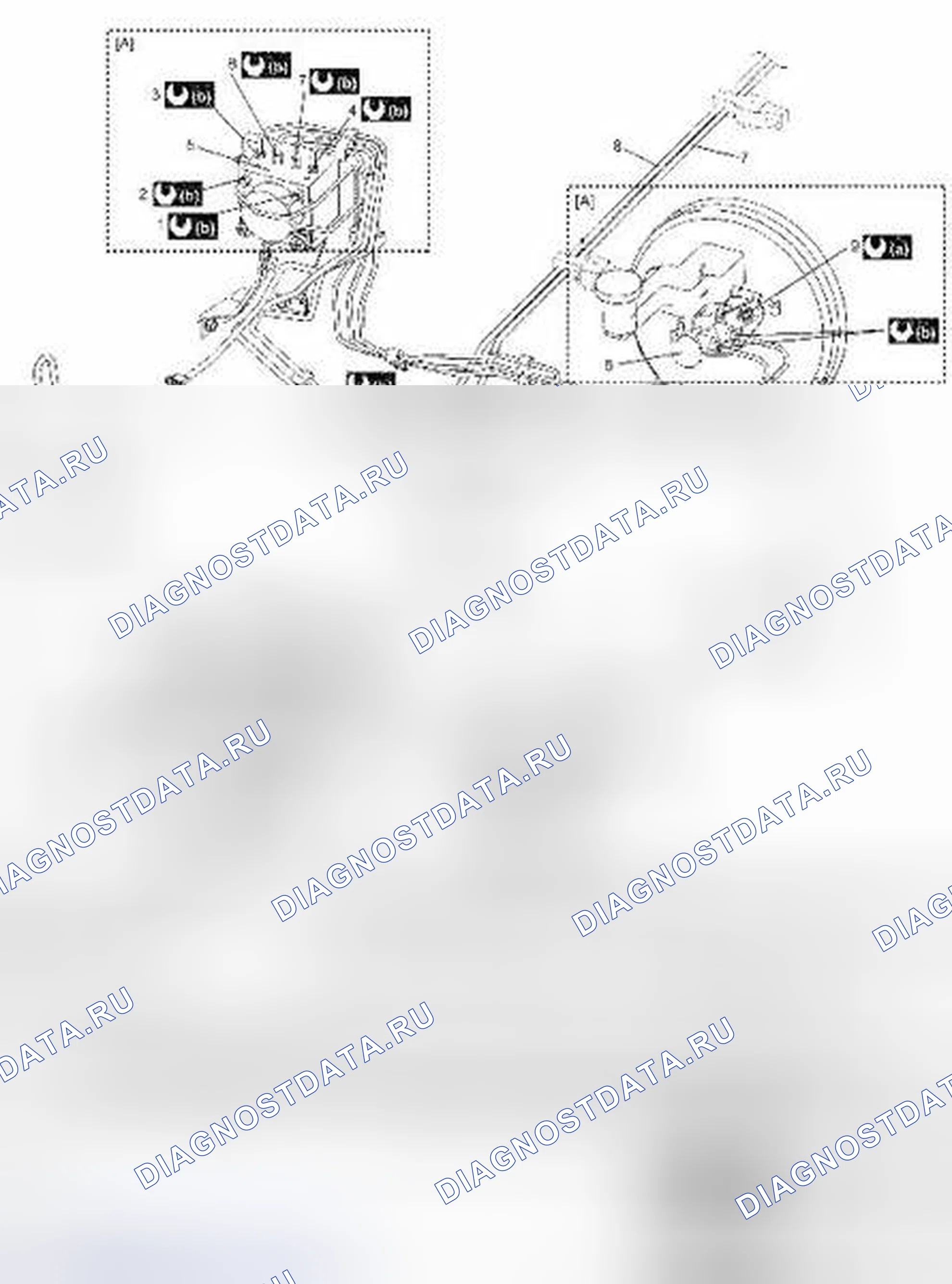 Рис. 32: Компоненты переднего тормозного шланга и трубы. Suzuki SX4 I