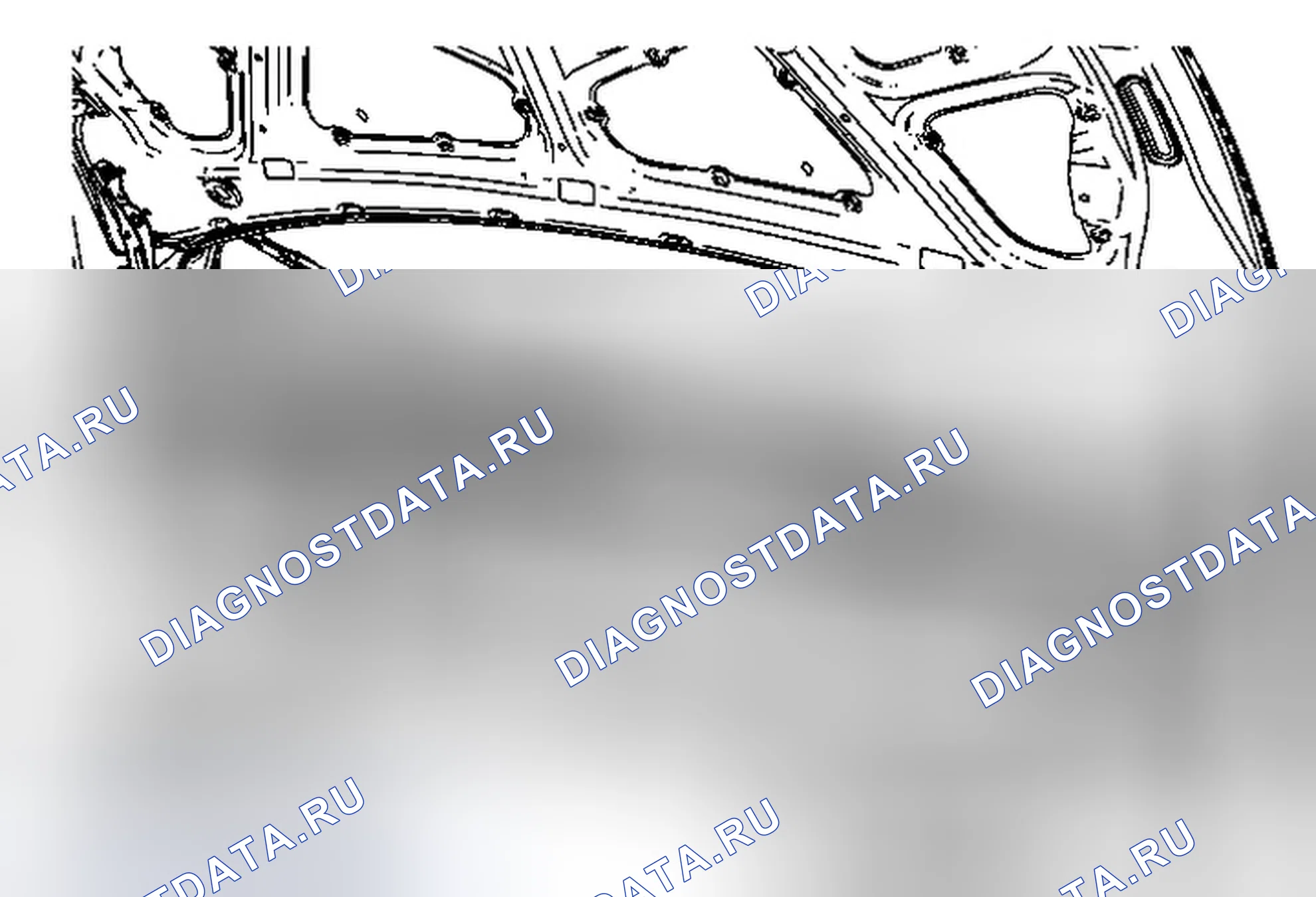 Рис. 42: Замена задней погодной полосы капота. Chevrolet Spark M300