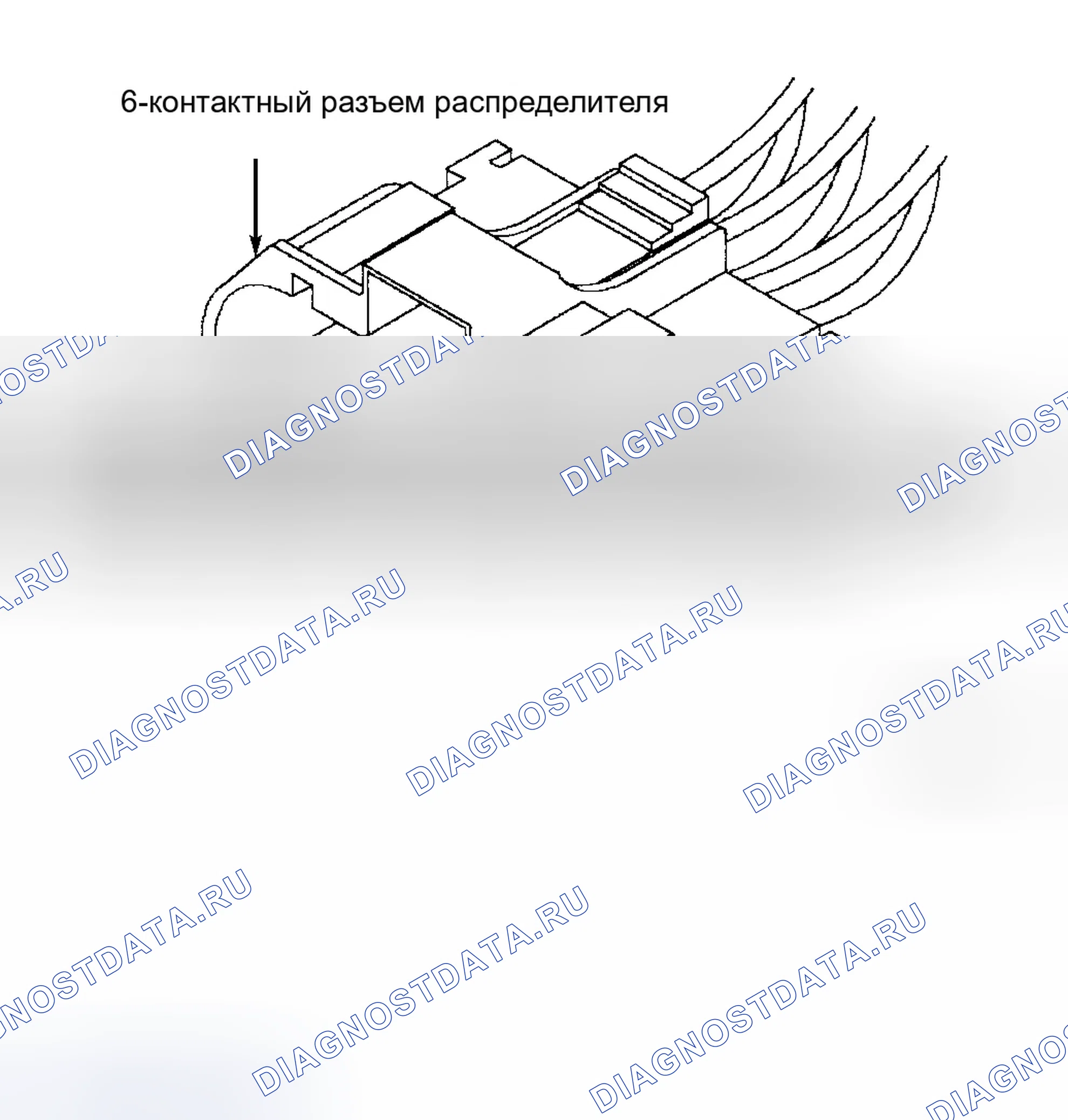 Рис. 110: Идентификация 6-контактного разъема распределителя. Dodge Avenger I