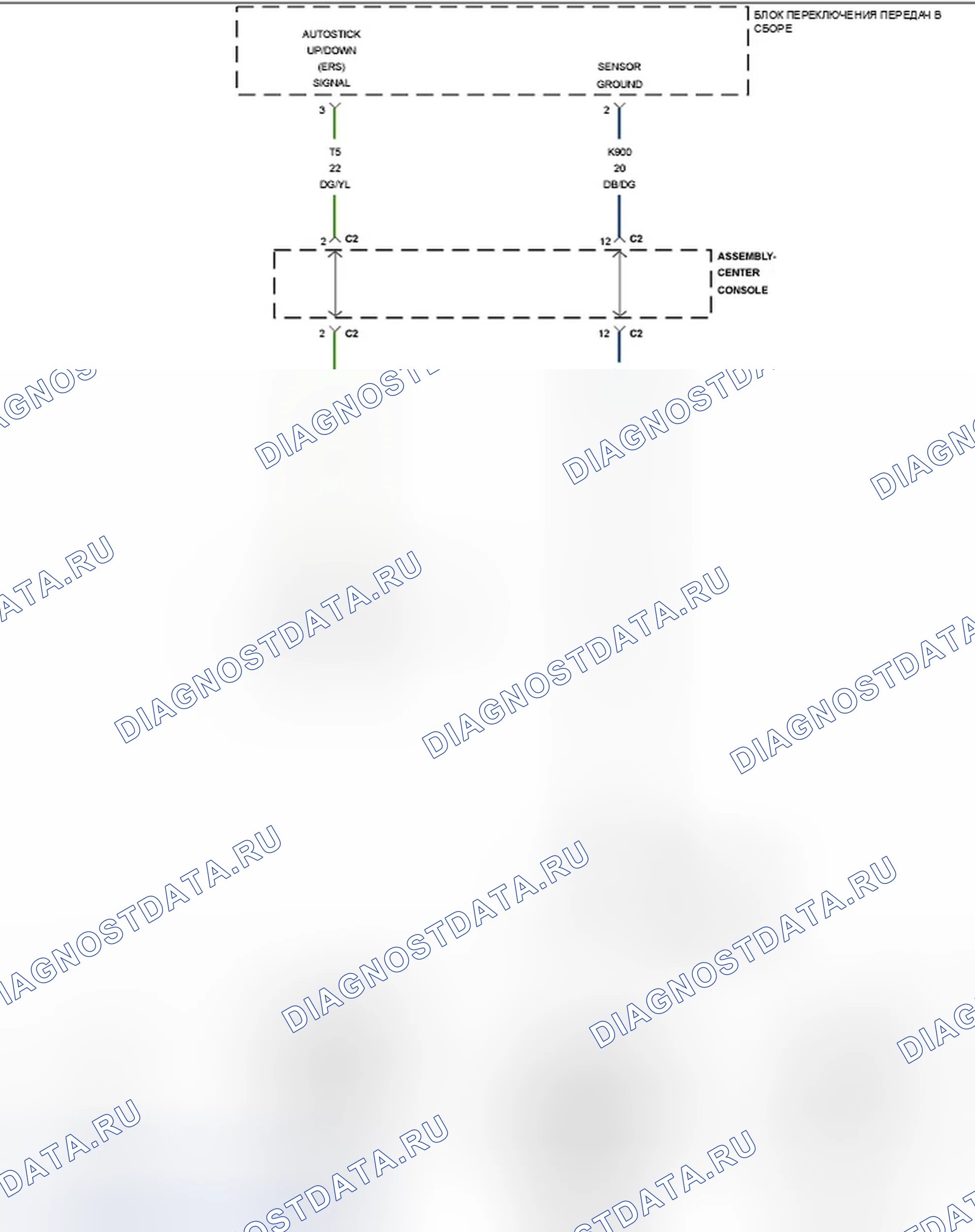 Рис. 531: P0952-AUTOSTICK ® вход низкий уровень в цепи. Dodge Durango III
