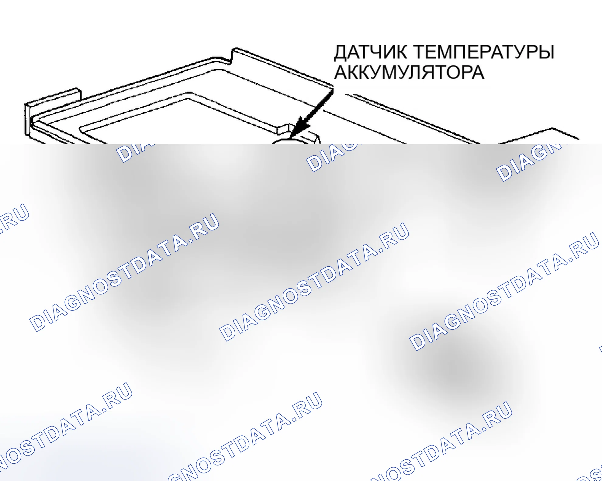 Рис. 290: РАСПОЛОЖЕНИЕ ДАТЧИКА ТЕМПЕРАТУРЫ АККУМУЛЯТОРА. Dodge Pickup R2500 