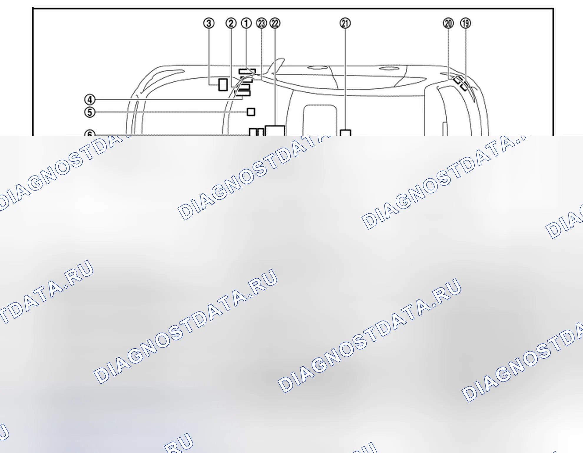 Рис. 34: Расположение компонентов. Infiniti FX50 II рестайлинг