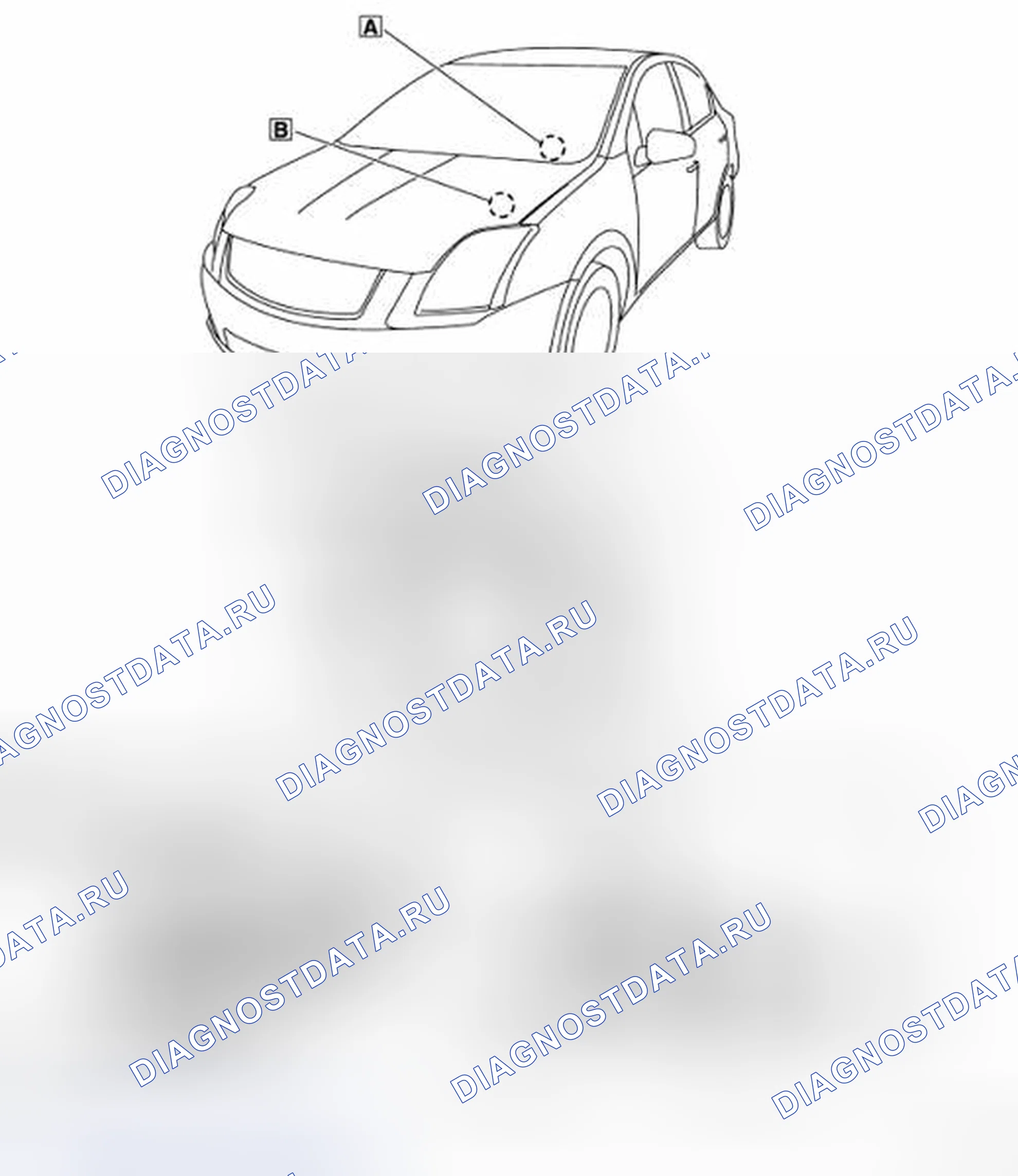 Рис. 41: Определение местоположения компонента рулевой колонки. Nissan Sentra B16